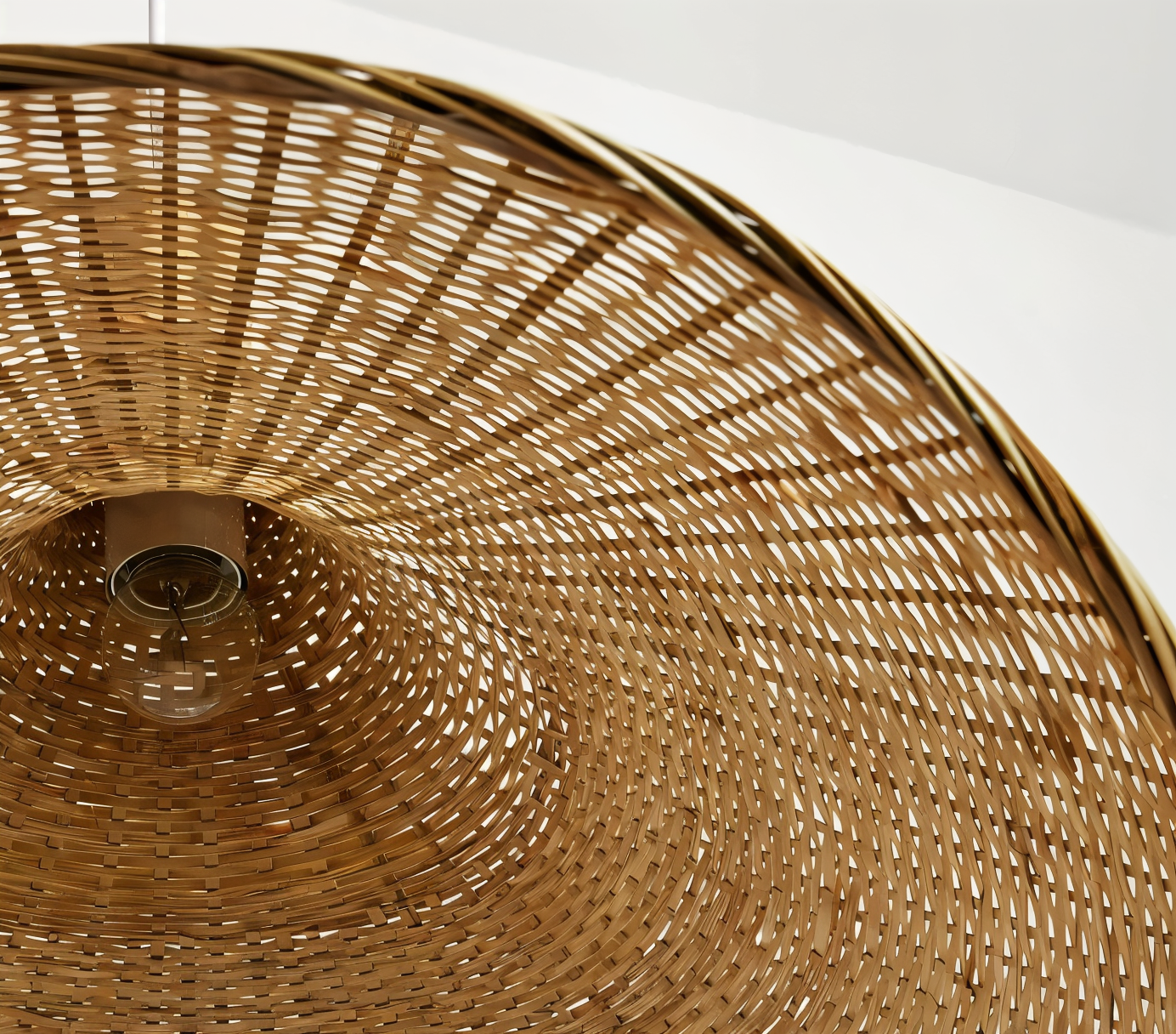 BambWicker Pendellampa - Konstfullt Handgjord Rattan Hänglampa