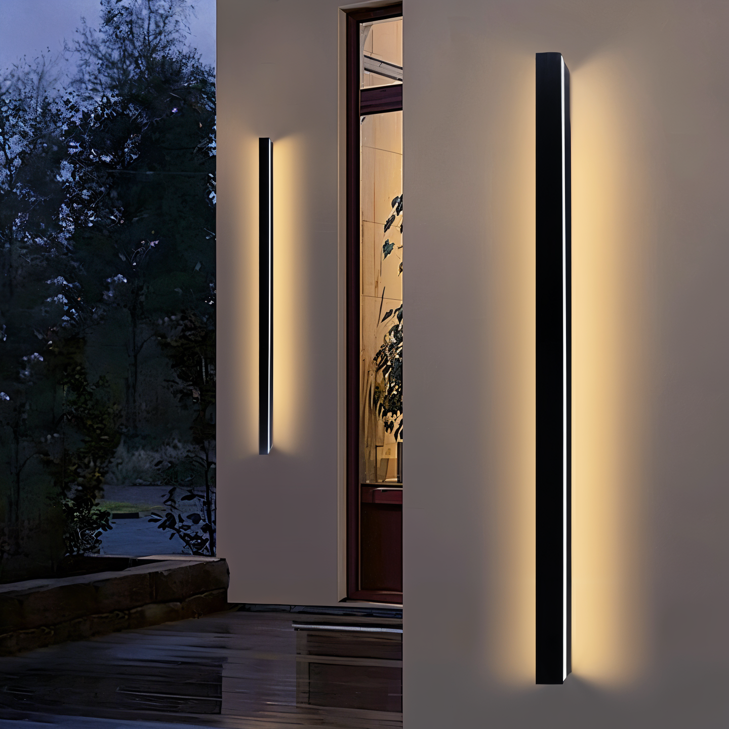 Strip Wandleuchte - Svart Vit Linjär Vägglampa - IP65 Vägglampa Design - Inomhus Utomhus LED Vägglampor