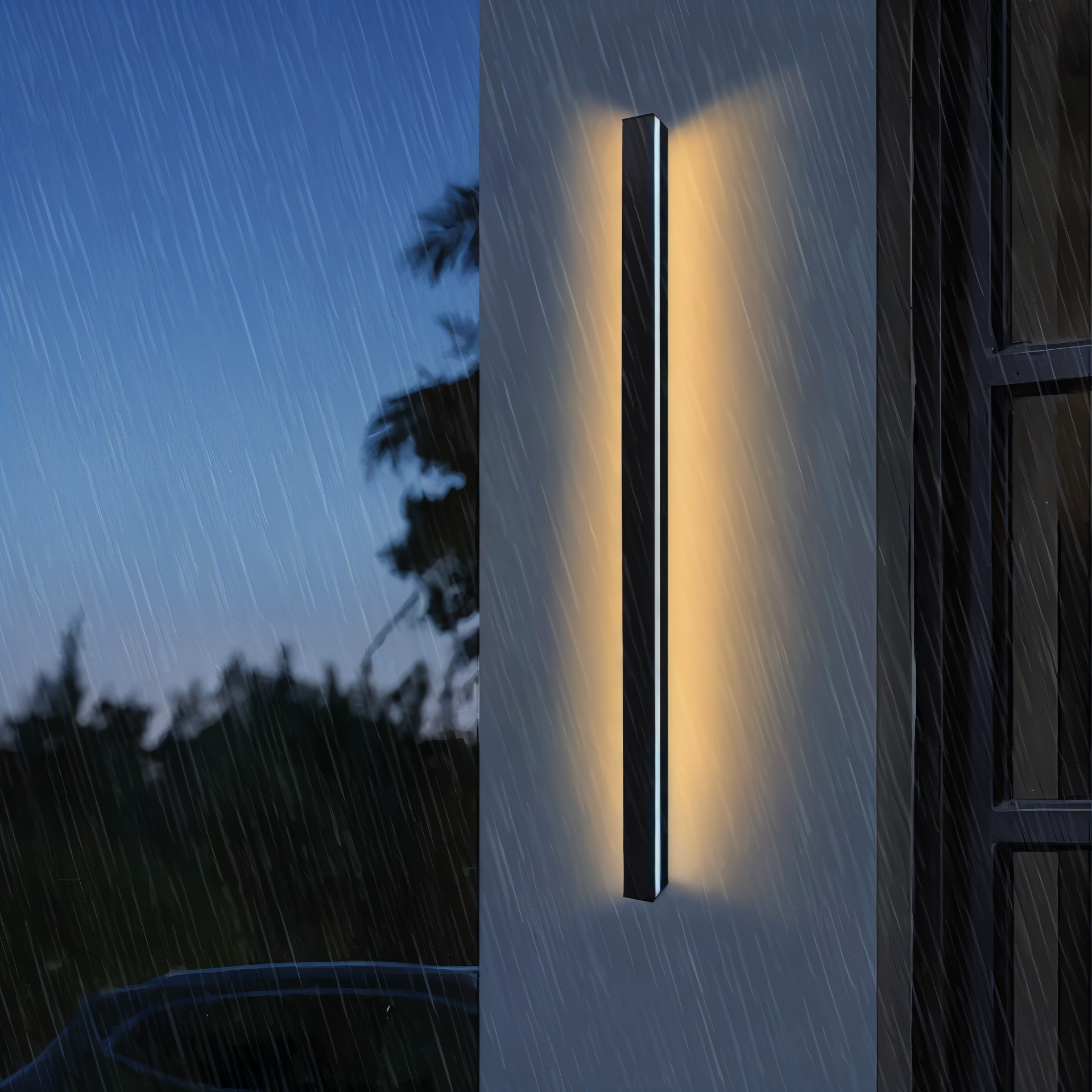 Strip Wandleuchte - Svart Vit Linjär Vägglampa - IP65 Vägglampa Design - Inomhus Utomhus LED Vägglampor