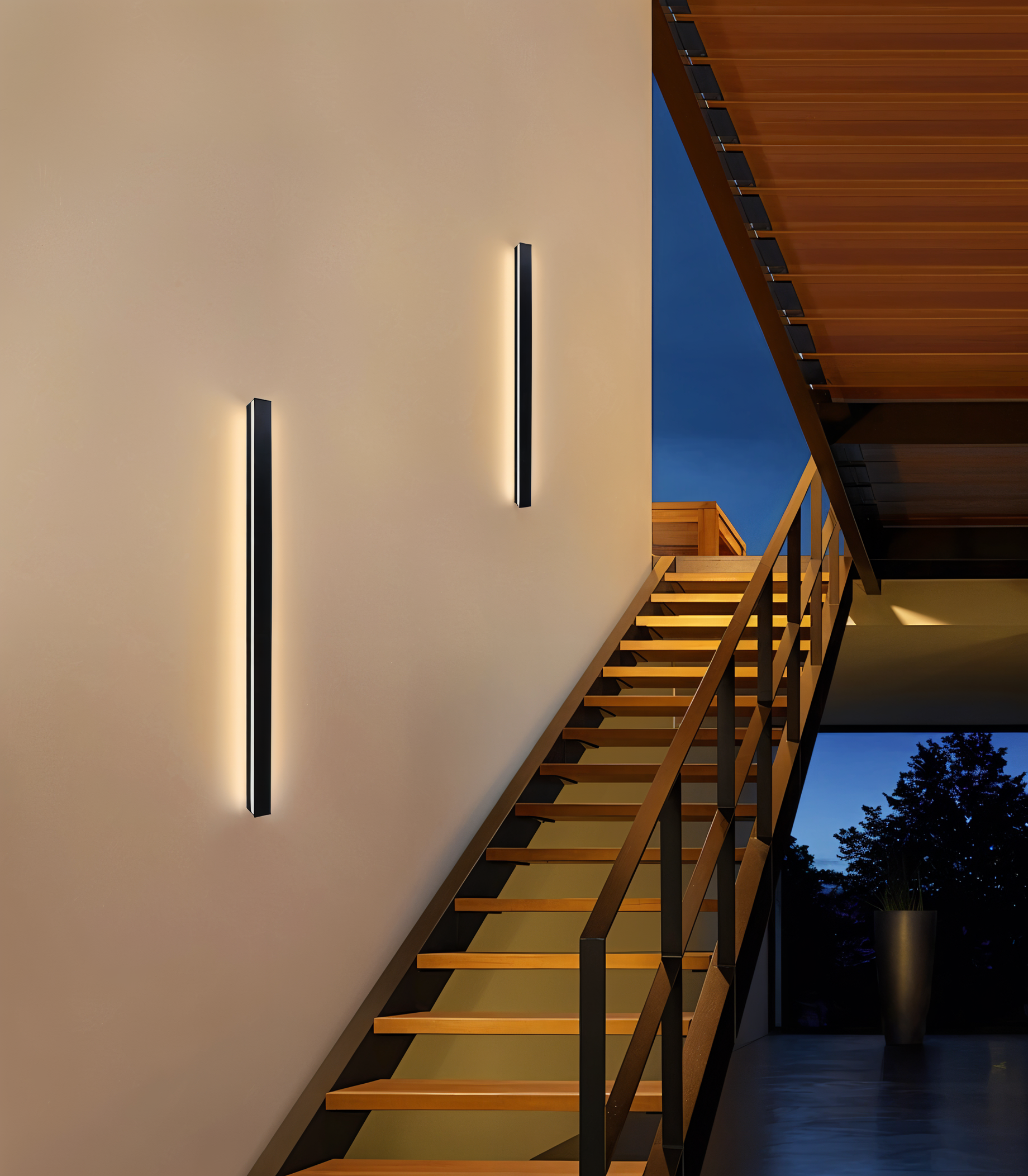 Strip Wandleuchte - Svart Vit Linjär Vägglampa - IP65 Vägglampa Design - Inomhus Utomhus LED Vägglampor