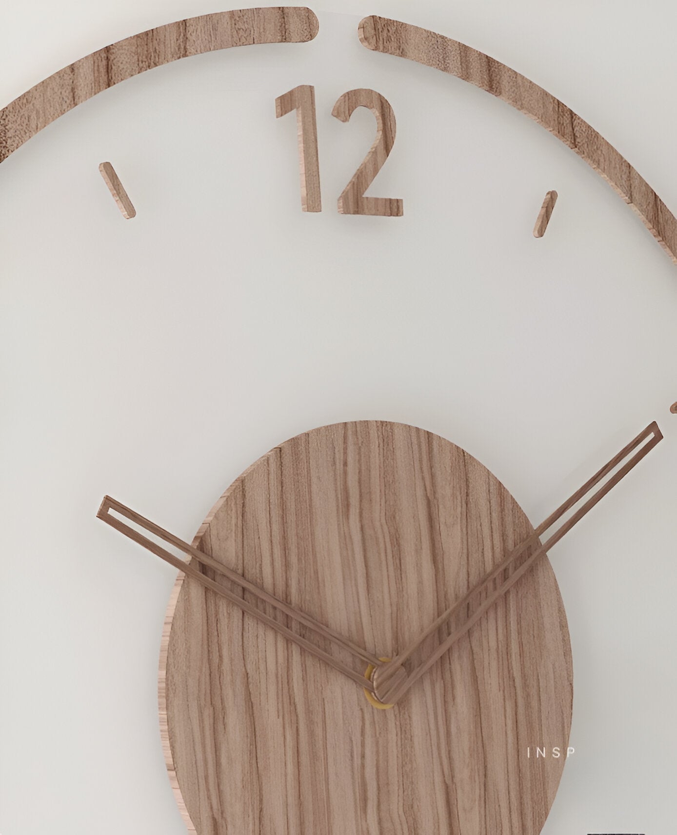 Clear O'Clock - Transparent Akryl & Trä Tyst Väggklocka