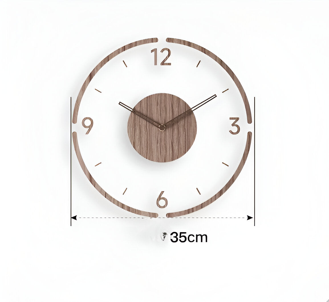 Clear O'Clock - Transparent Akryl & Trä Tyst Väggklocka