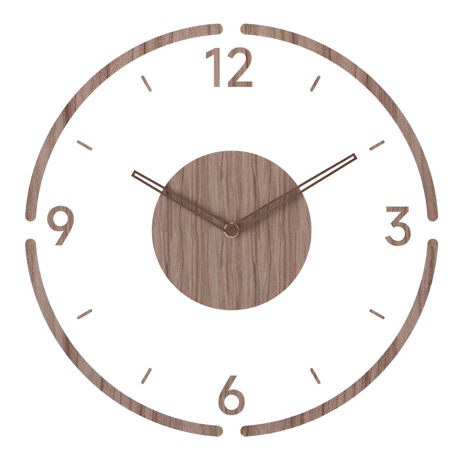 Clear O'Clock - Transparent Akryl & Trä Tyst Väggklocka