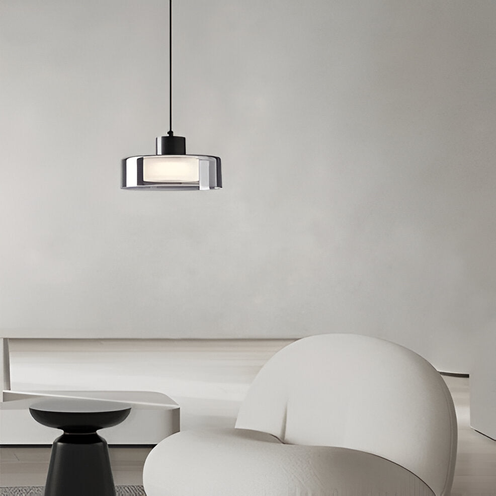 CyGleam Pendellampa - Cirkulär Rökglas Hänglampa - Modern Minimalistisk Belysning