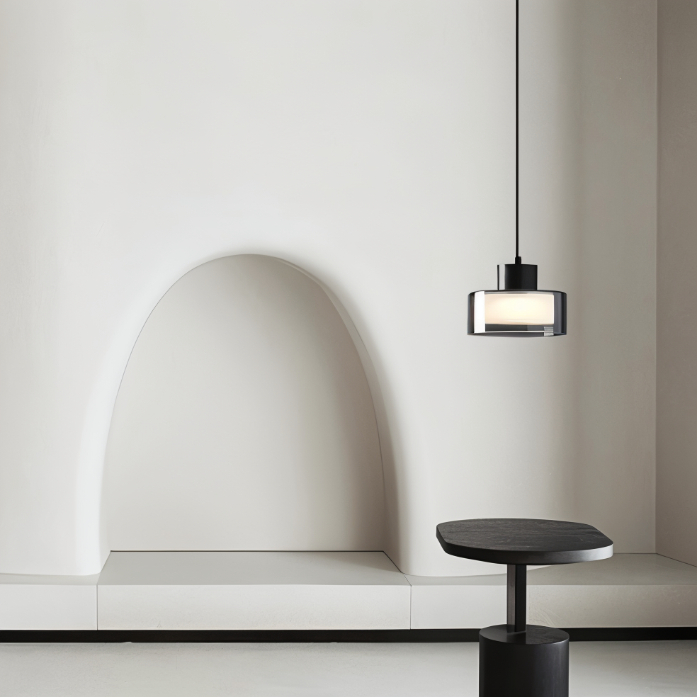 CyGleam Pendellampa - Cirkulär Rökglas Hänglampa - Modern Minimalistisk Belysning