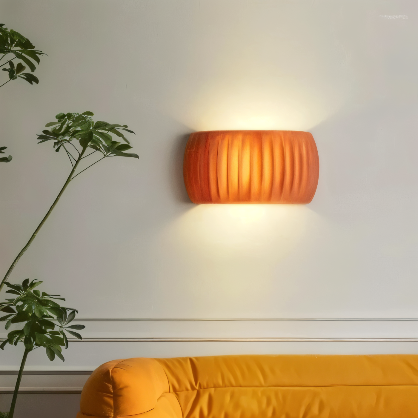 Grön Ribbad Vägglampa - Konstnärlig Macaron Lampa - Harz Nordic Belysning