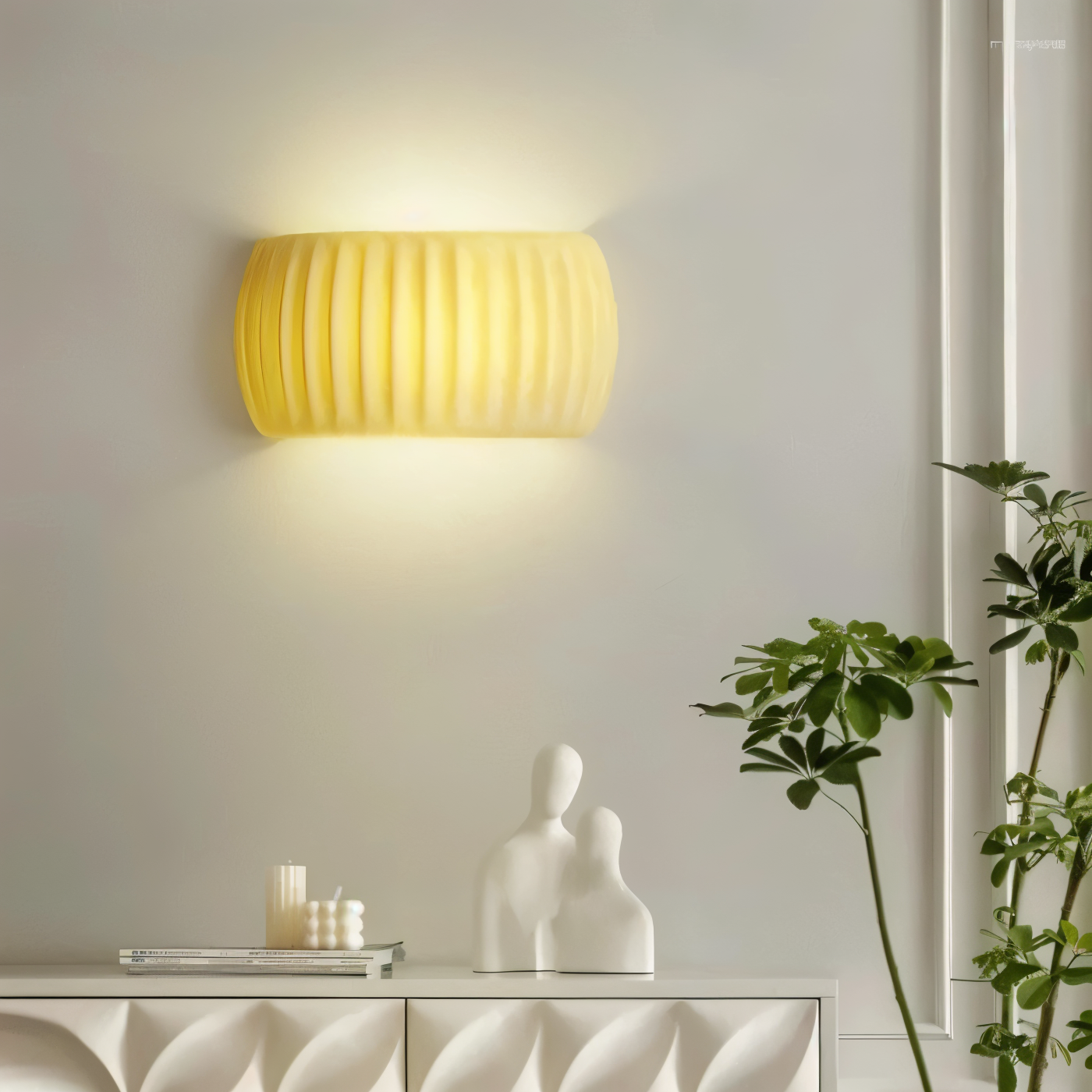 Grön Ribbad Vägglampa - Konstnärlig Macaron Lampa - Harz Nordic Belysning