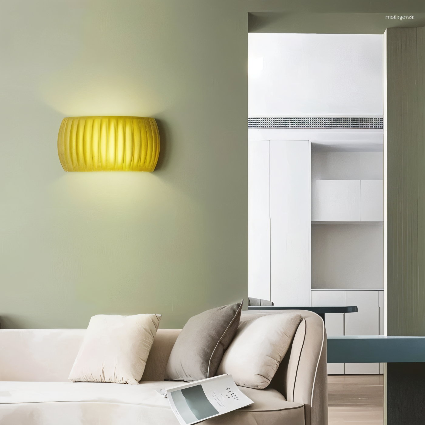 Grön Ribbad Vägglampa - Konstnärlig Macaron Lampa - Harz Nordic Belysning