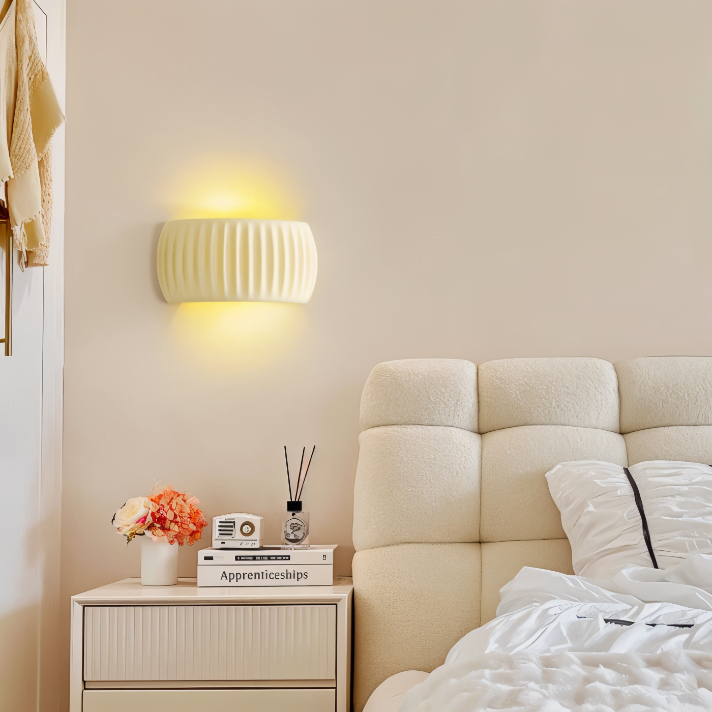 Grön Ribbad Vägglampa - Konstnärlig Macaron Lampa - Harz Nordic Belysning