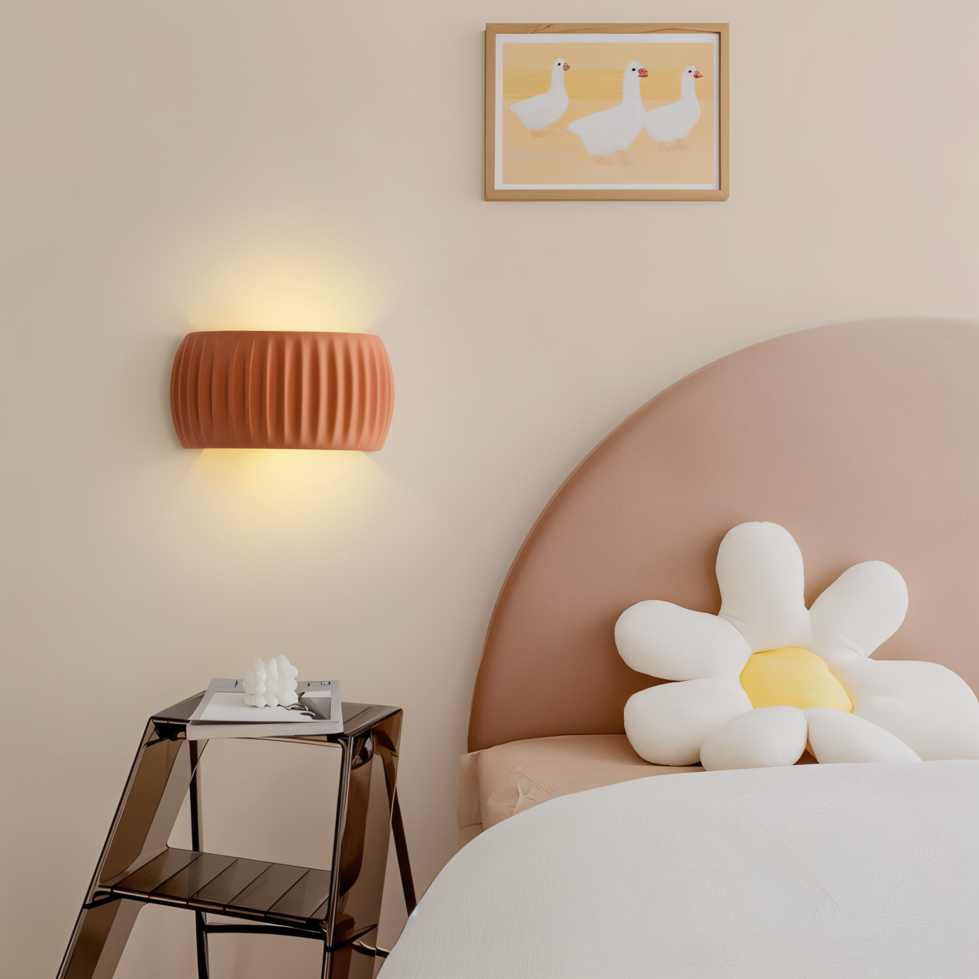 Grön Ribbad Vägglampa - Konstnärlig Macaron Lampa - Harz Nordic Belysning