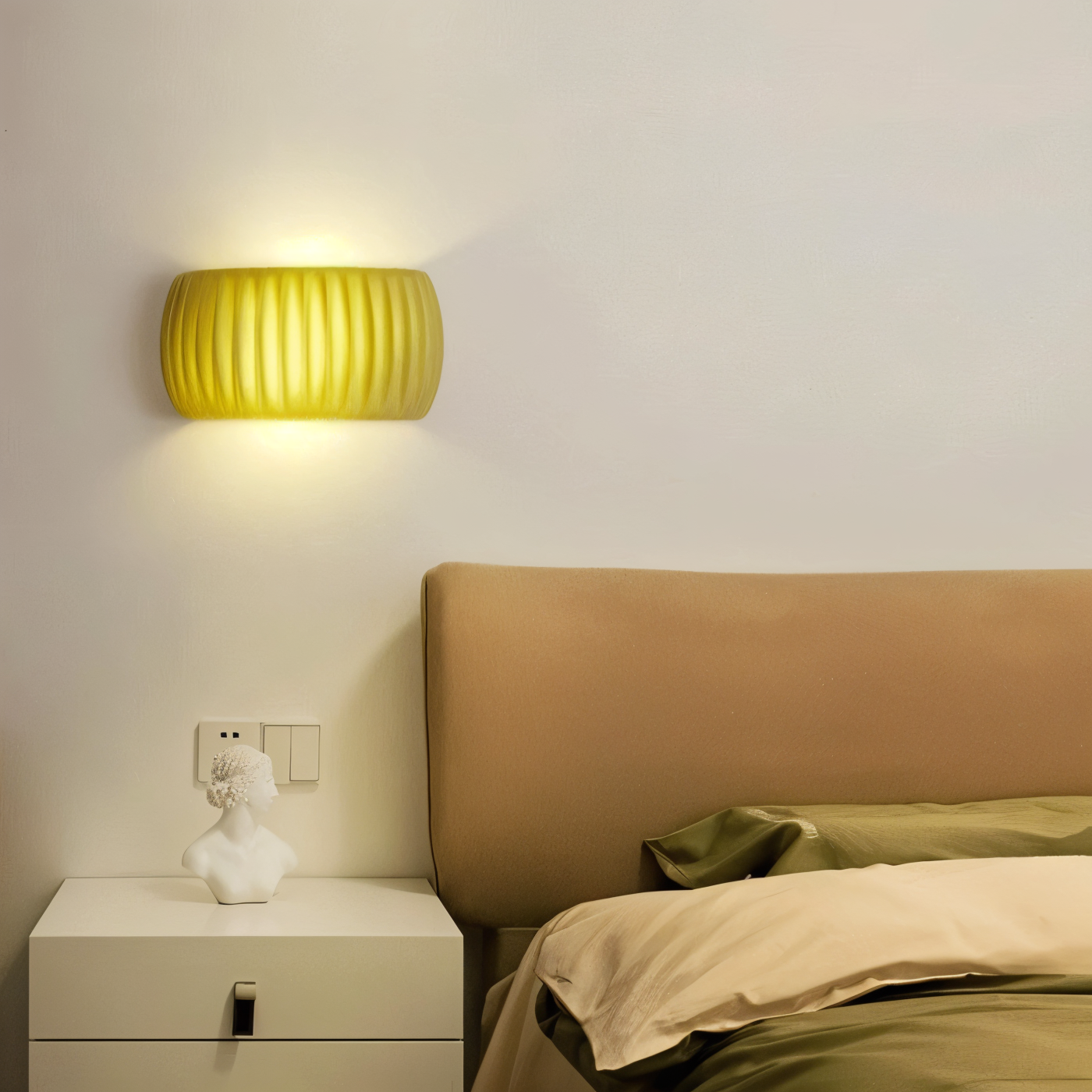 Grön Ribbad Vägglampa - Konstnärlig Macaron Lampa - Harz Nordic Belysning