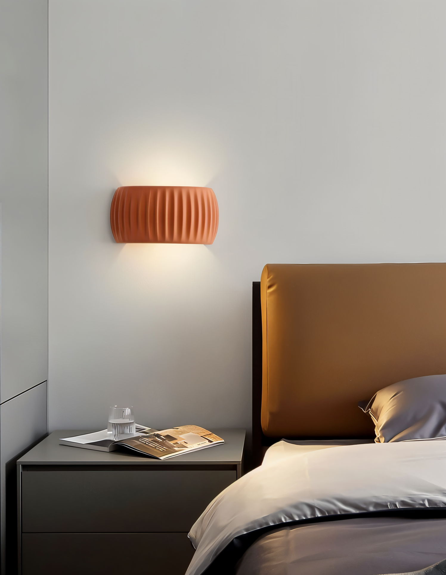 Grön Ribbad Vägglampa - Konstnärlig Macaron Lampa - Harz Nordic Belysning