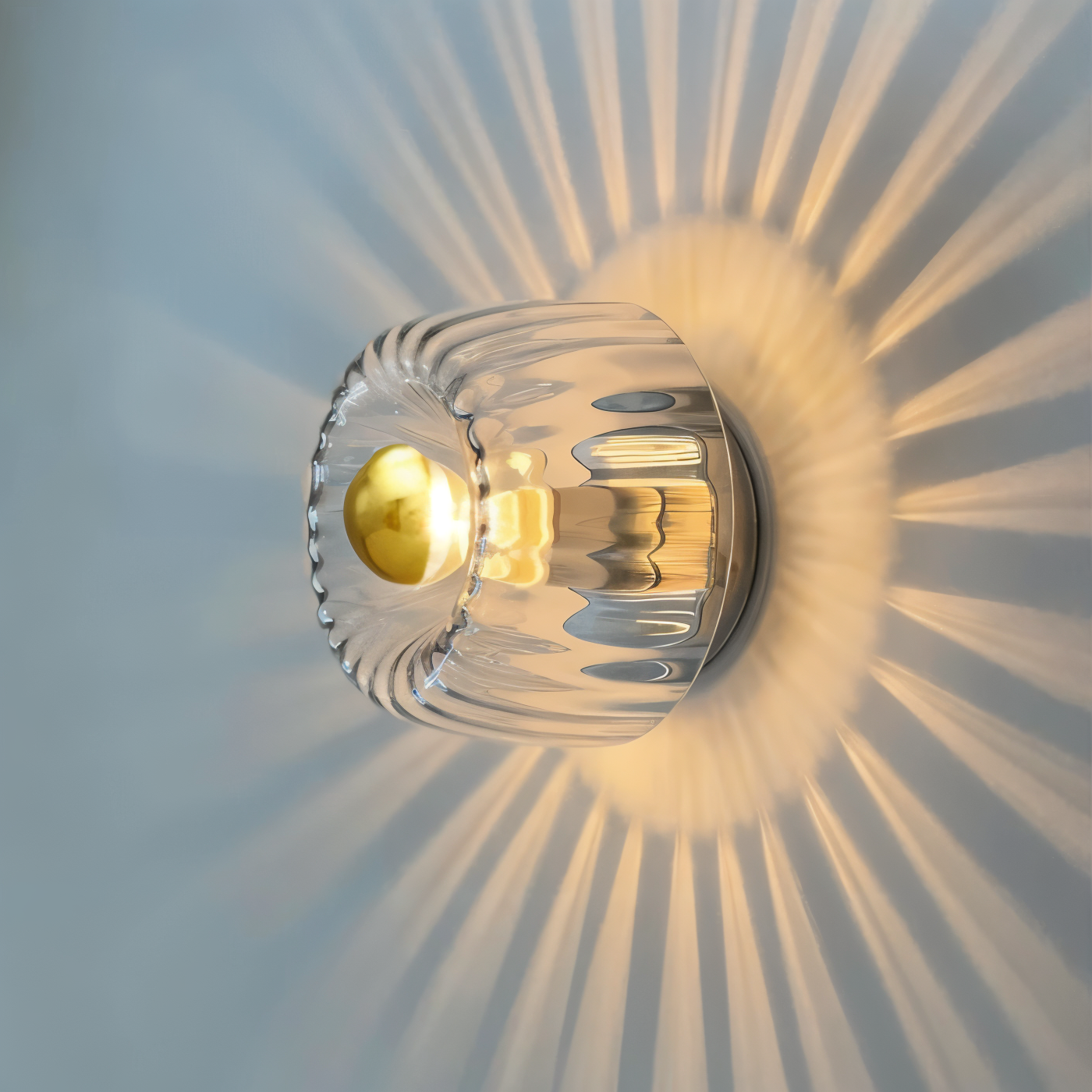 KnobRay Vägglampa - Ribbad Glasvägglampa - Bauhaus Vägglampa
