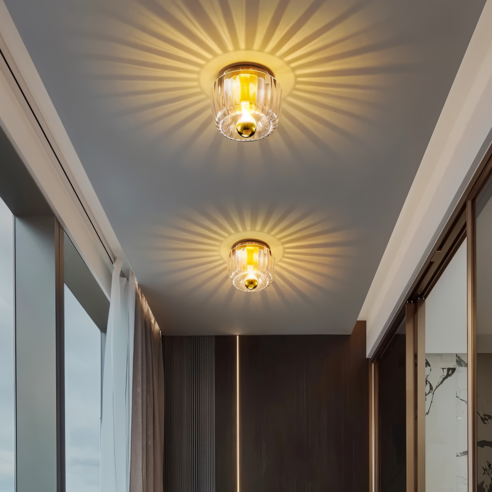 KnobRay Vägglampa - Ribbad Glasvägglampa - Bauhaus Vägglampa