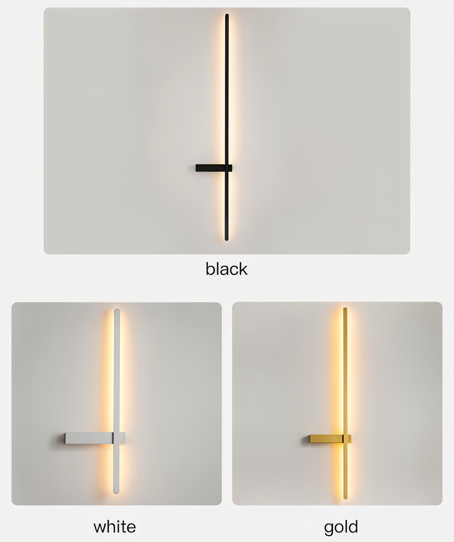 The Line vägglampa - Minimalistisk svart lång LED-vägglampa