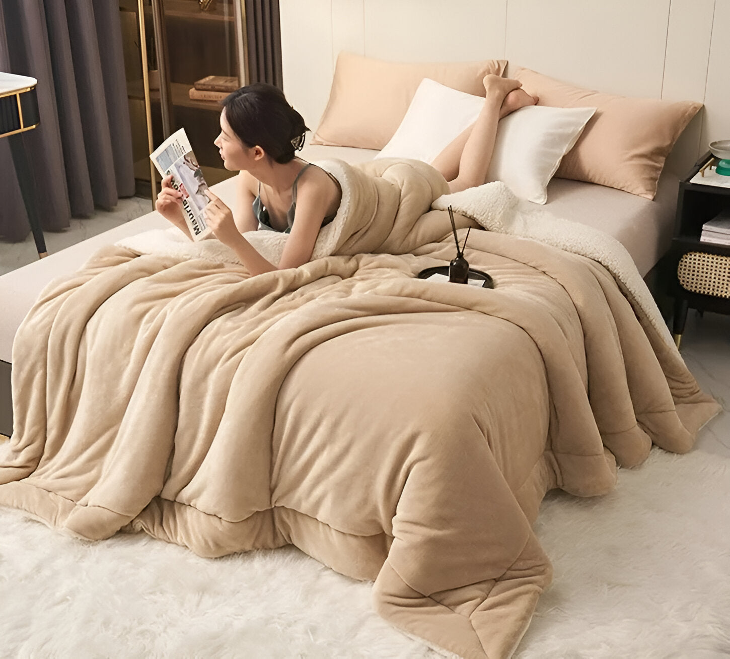 LuxeWarm Sängkläder - Ultra Plush Fleece Vändbar Täcke