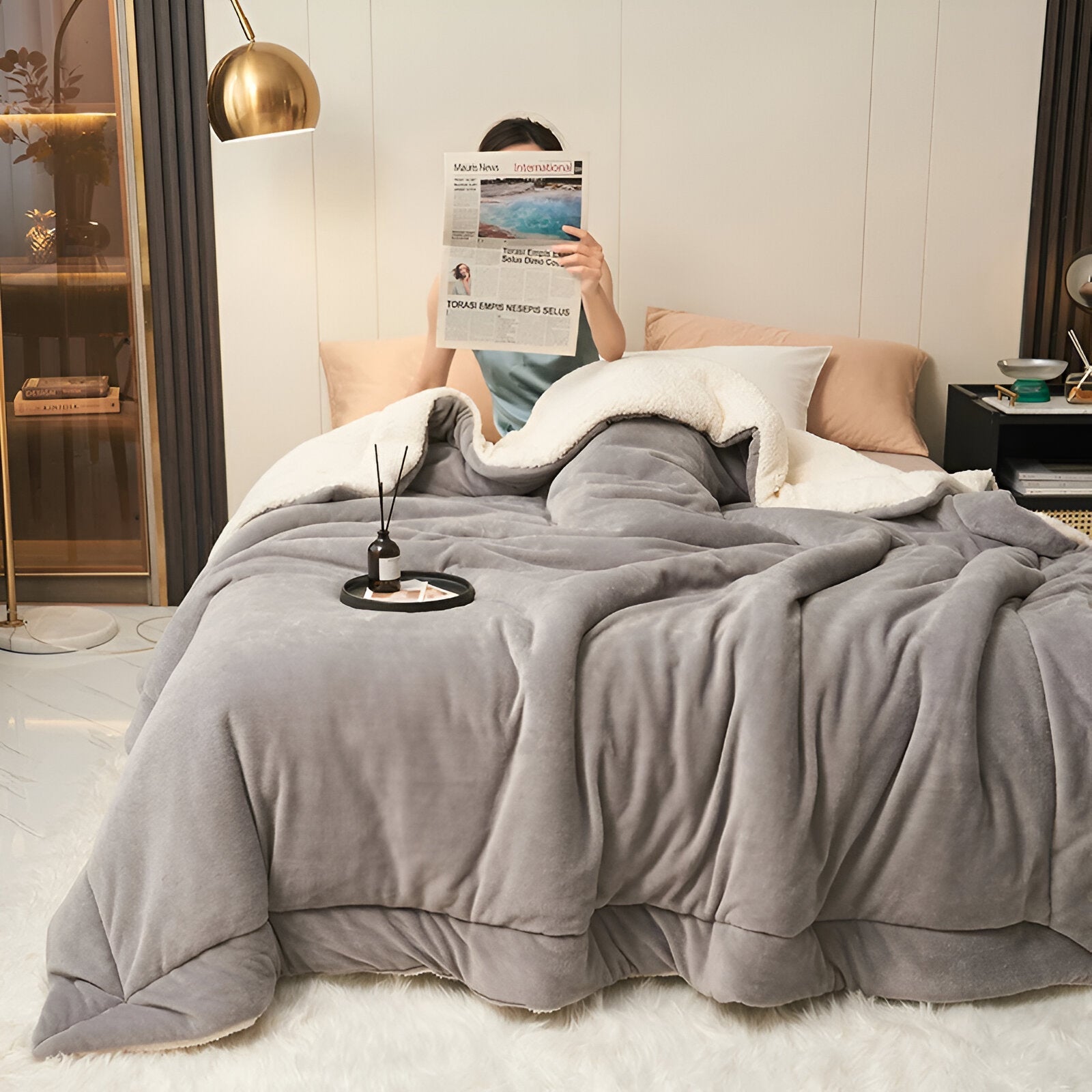 LuxeWarm Sängkläder - Ultra Plush Fleece Vändbar Täcke