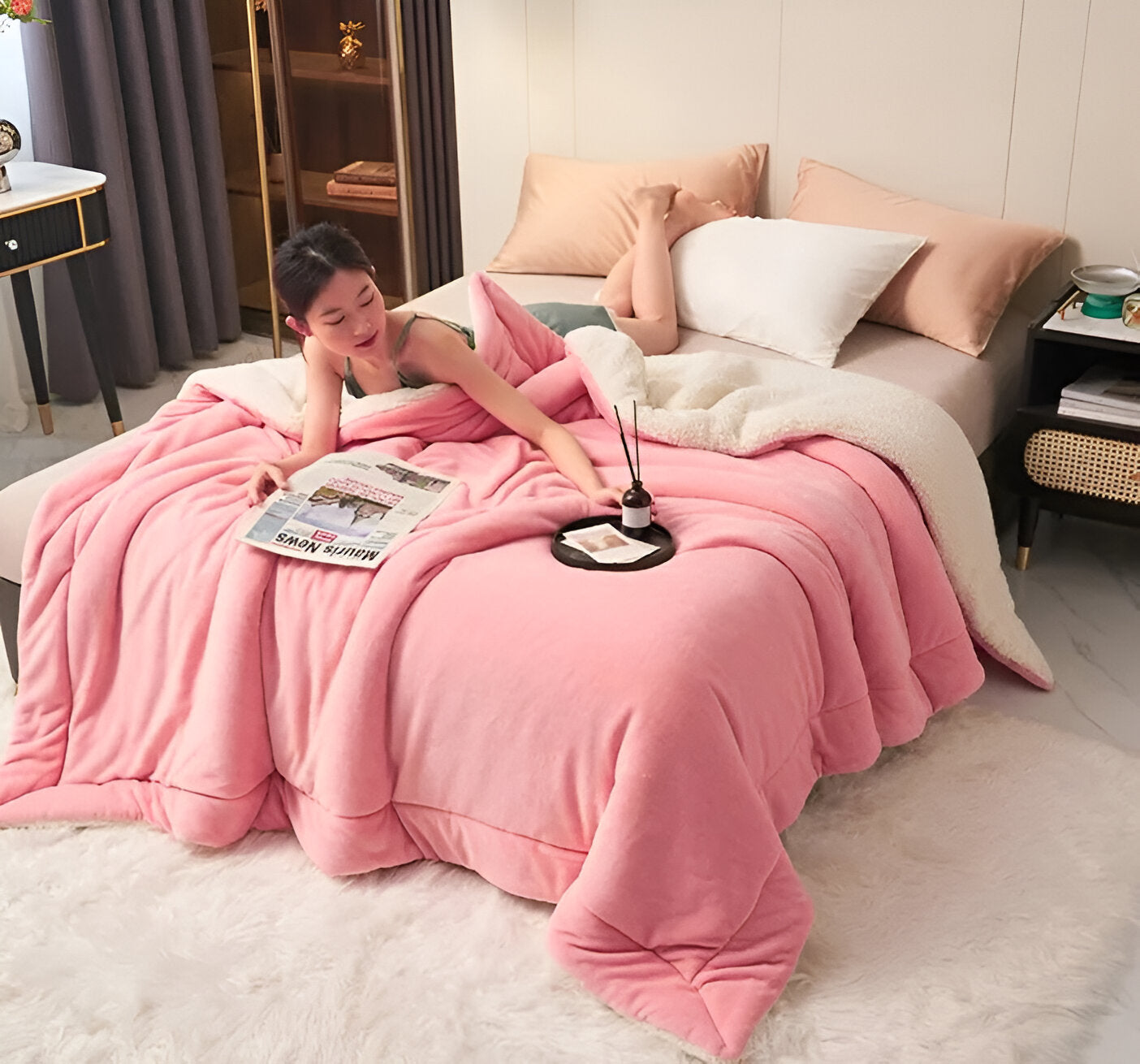 LuxeWarm Sängkläder - Ultra Plush Fleece Vändbar Täcke