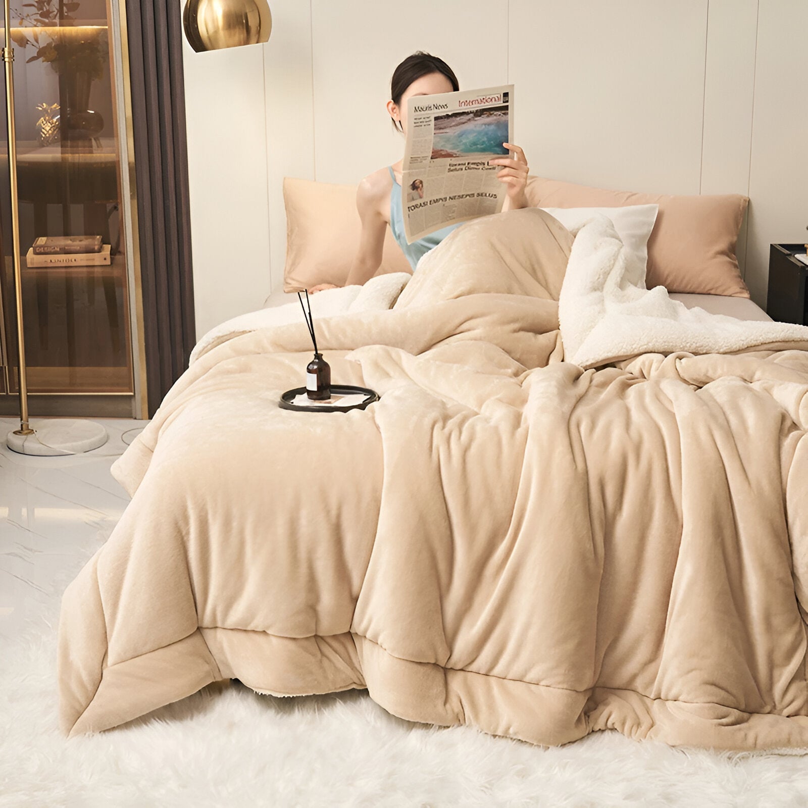 LuxeWarm Sängkläder - Ultra Plush Fleece Vändbar Täcke