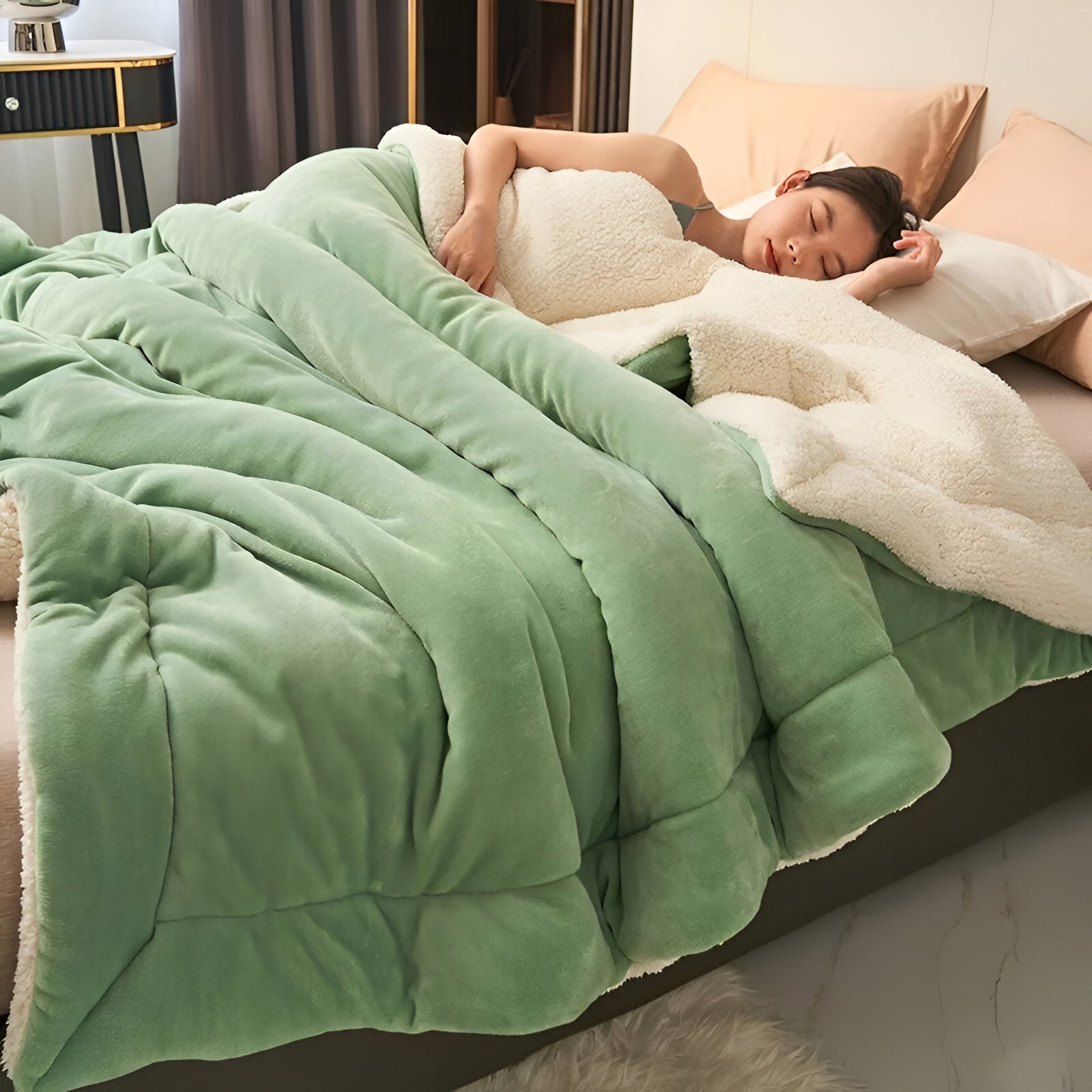 LuxeWarm Sängkläder - Ultra Plush Fleece Vändbar Täcke