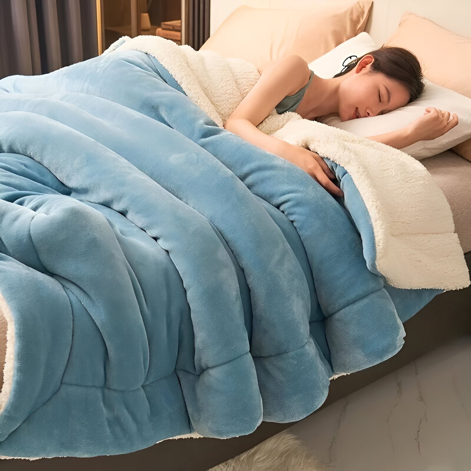 LuxeWarm Sängkläder - Ultra Plush Fleece Vändbar Täcke