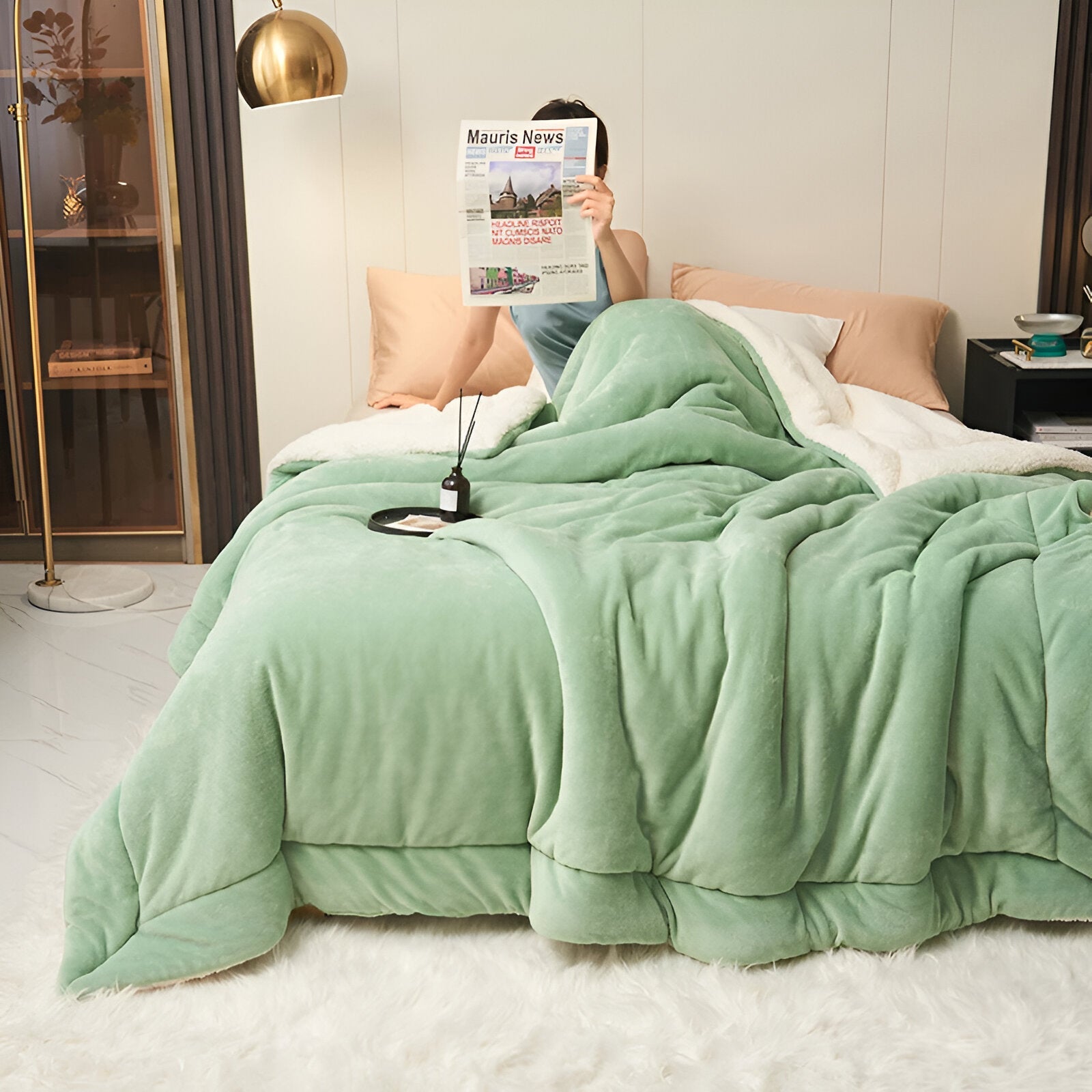 LuxeWarm Sängkläder - Ultra Plush Fleece Vändbar Täcke