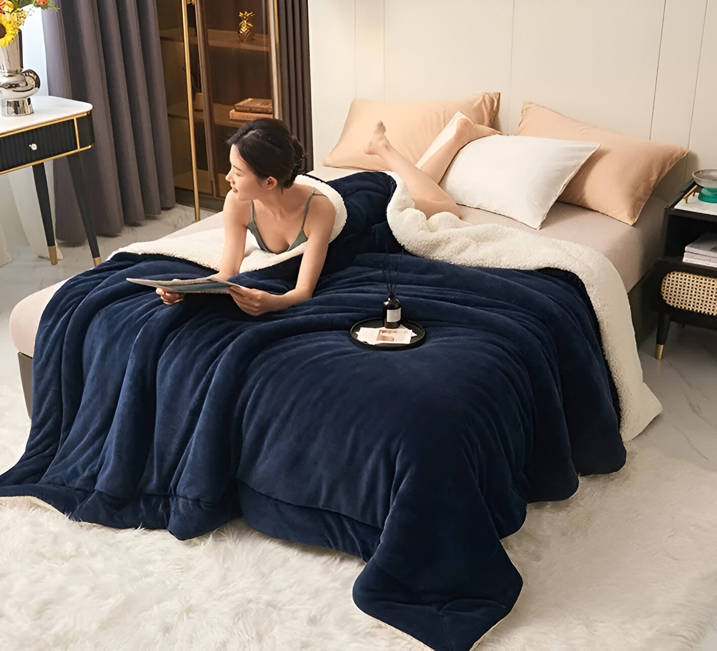 LuxeWarm Sängkläder - Ultra Plush Fleece Vändbar Täcke
