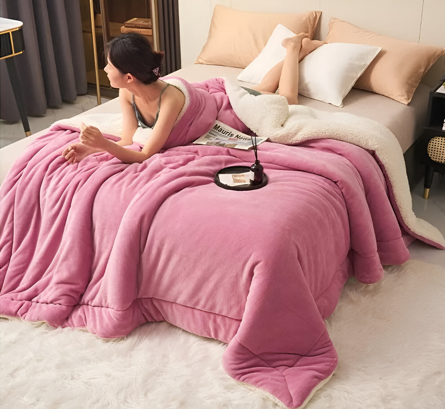 LuxeWarm Sängkläder - Ultra Plush Fleece Vändbar Täcke