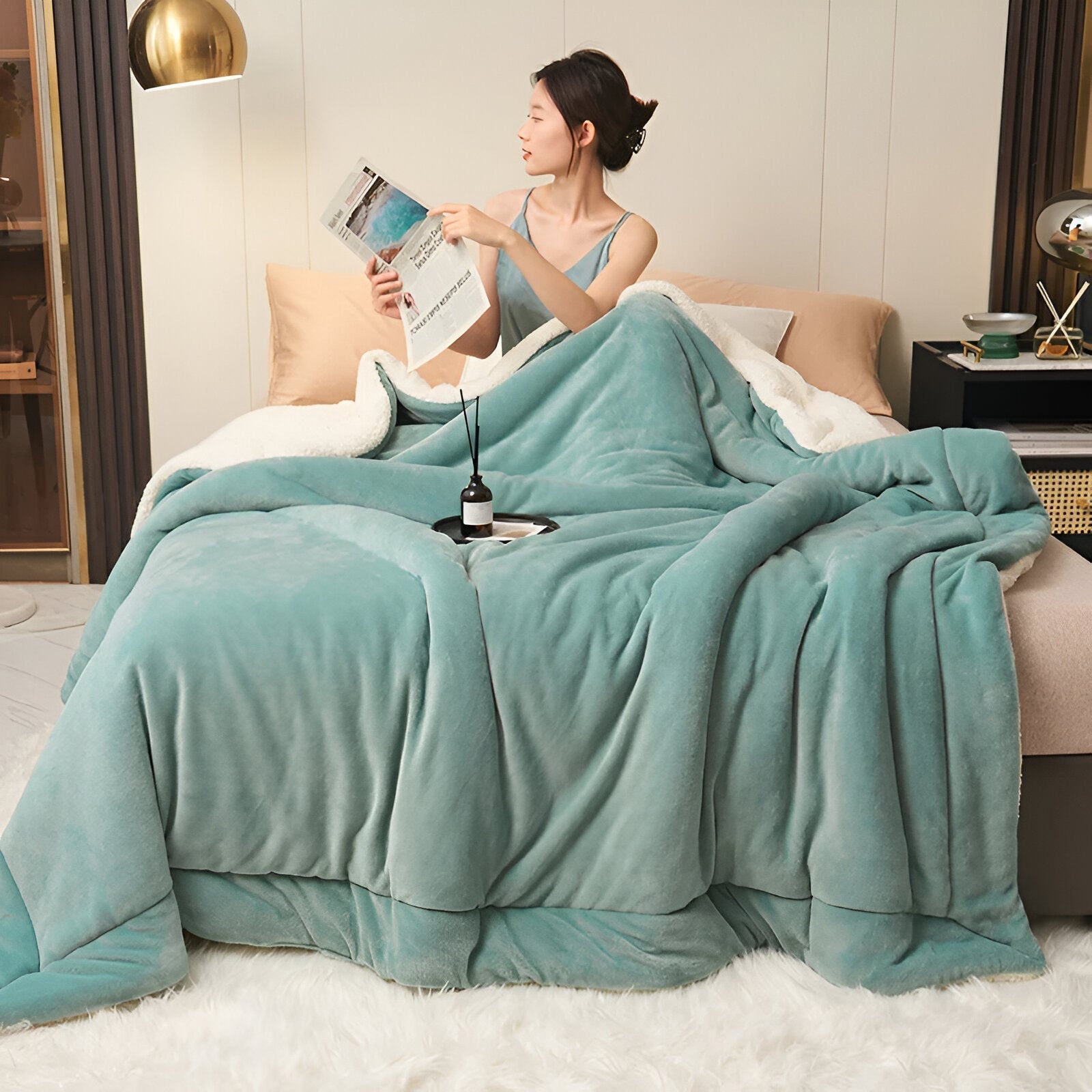 LuxeWarm Sängkläder - Ultra Plush Fleece Vändbar Täcke