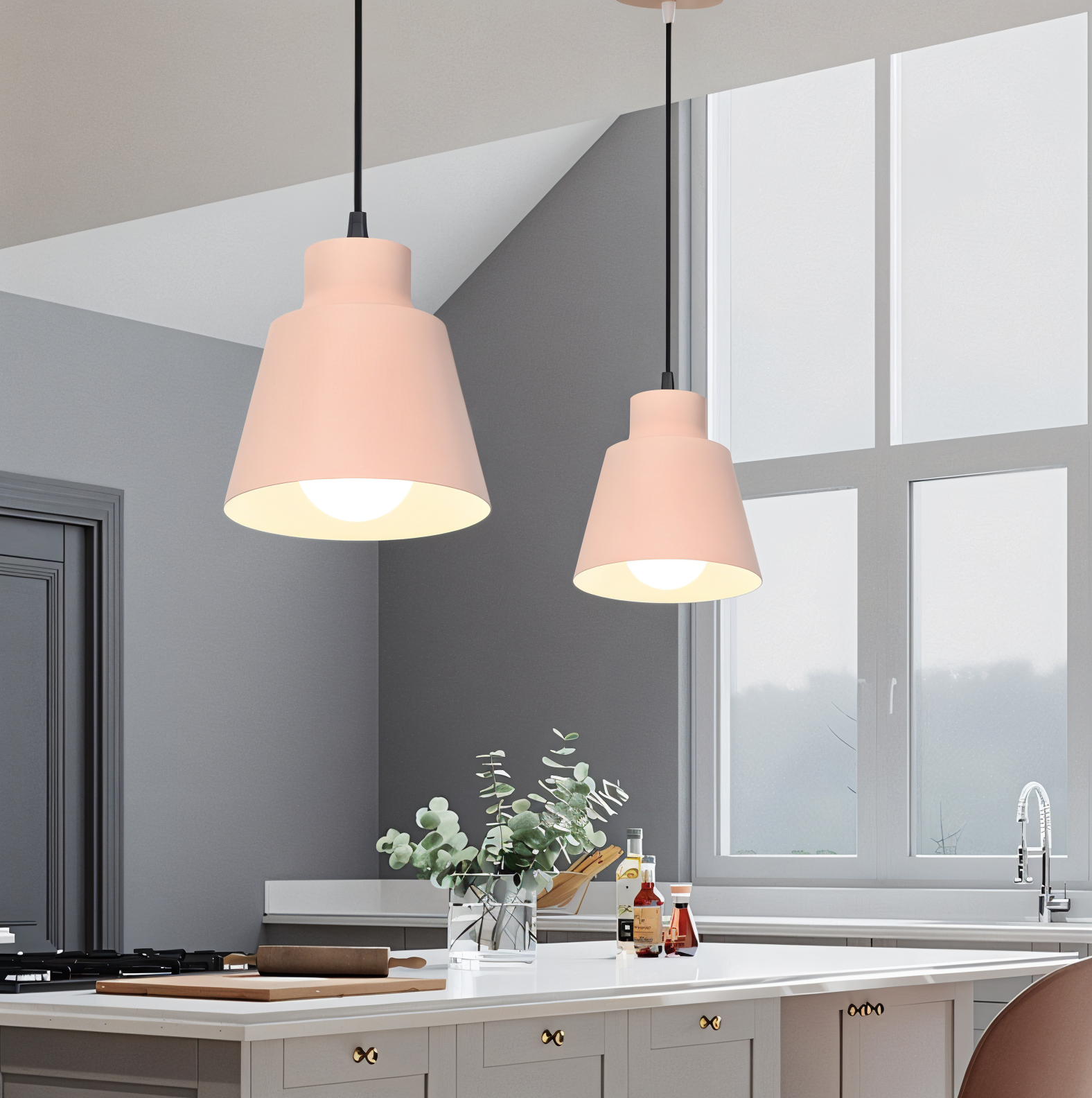 MacaronHue Pendellampa - Minimalistisk E27 LED Nordisk Hänglampa