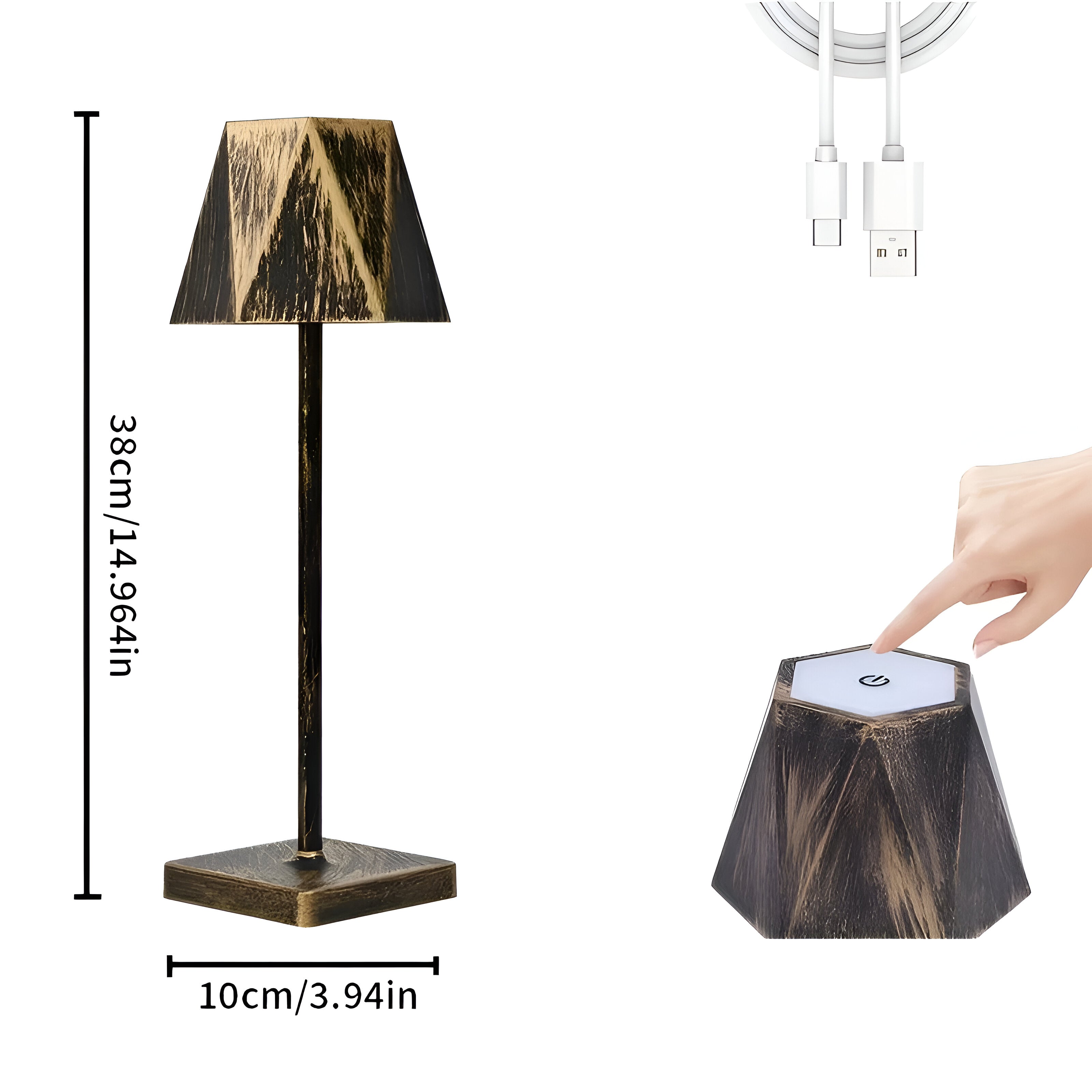 PolyLamp - Portabel Hexagonal LED-Bordslampa - Vattentät och Uppladdningsbar