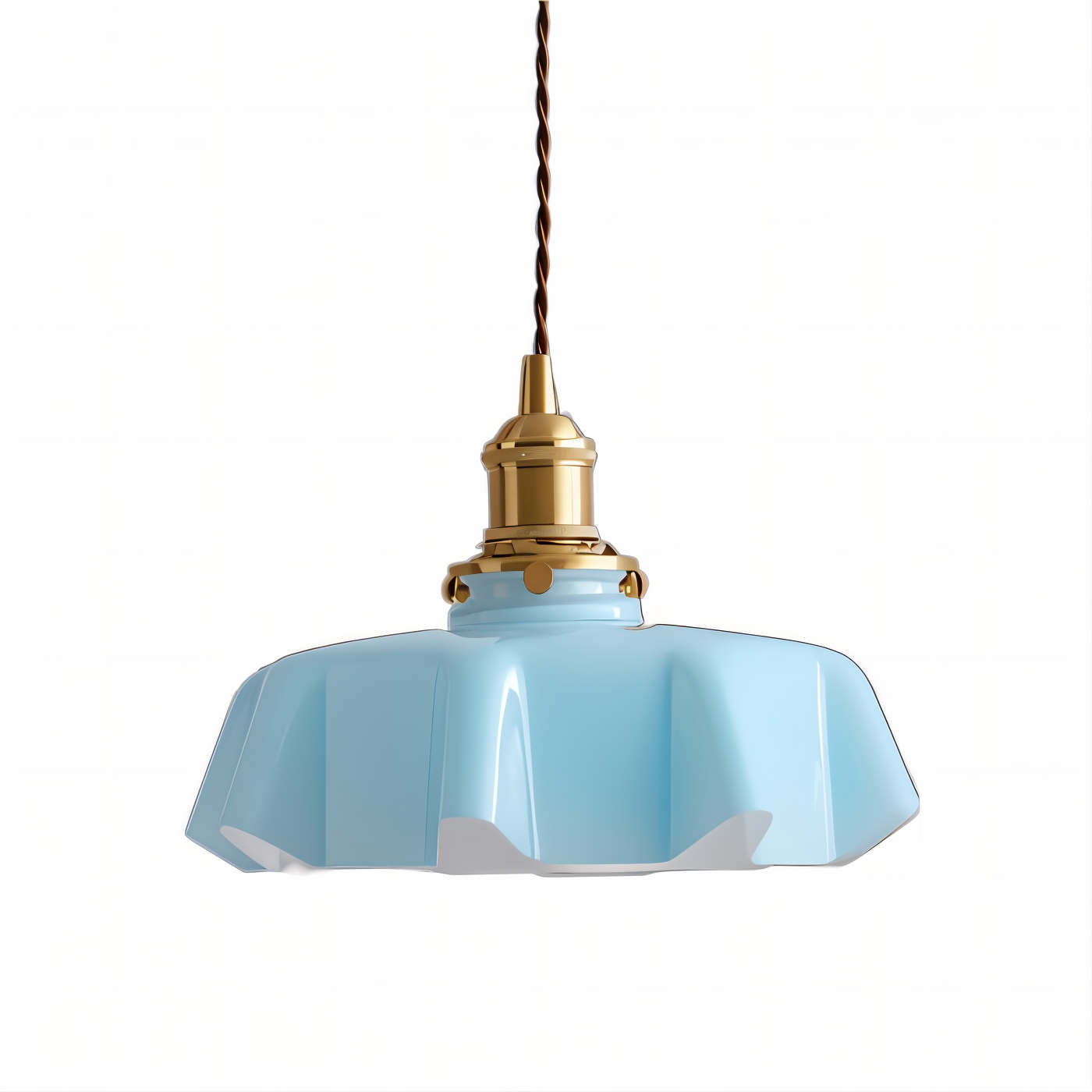 RetroTint Pendellampa - Blomformad Creme Glaslampkåpa LED Hänglampa