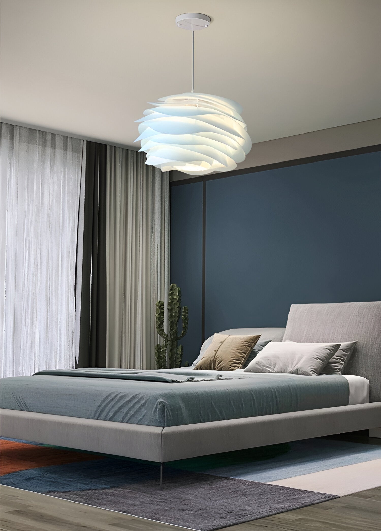 Rosy Pendellampa - Dekorativ PVC Floral LED Hänglampa för Sovrum