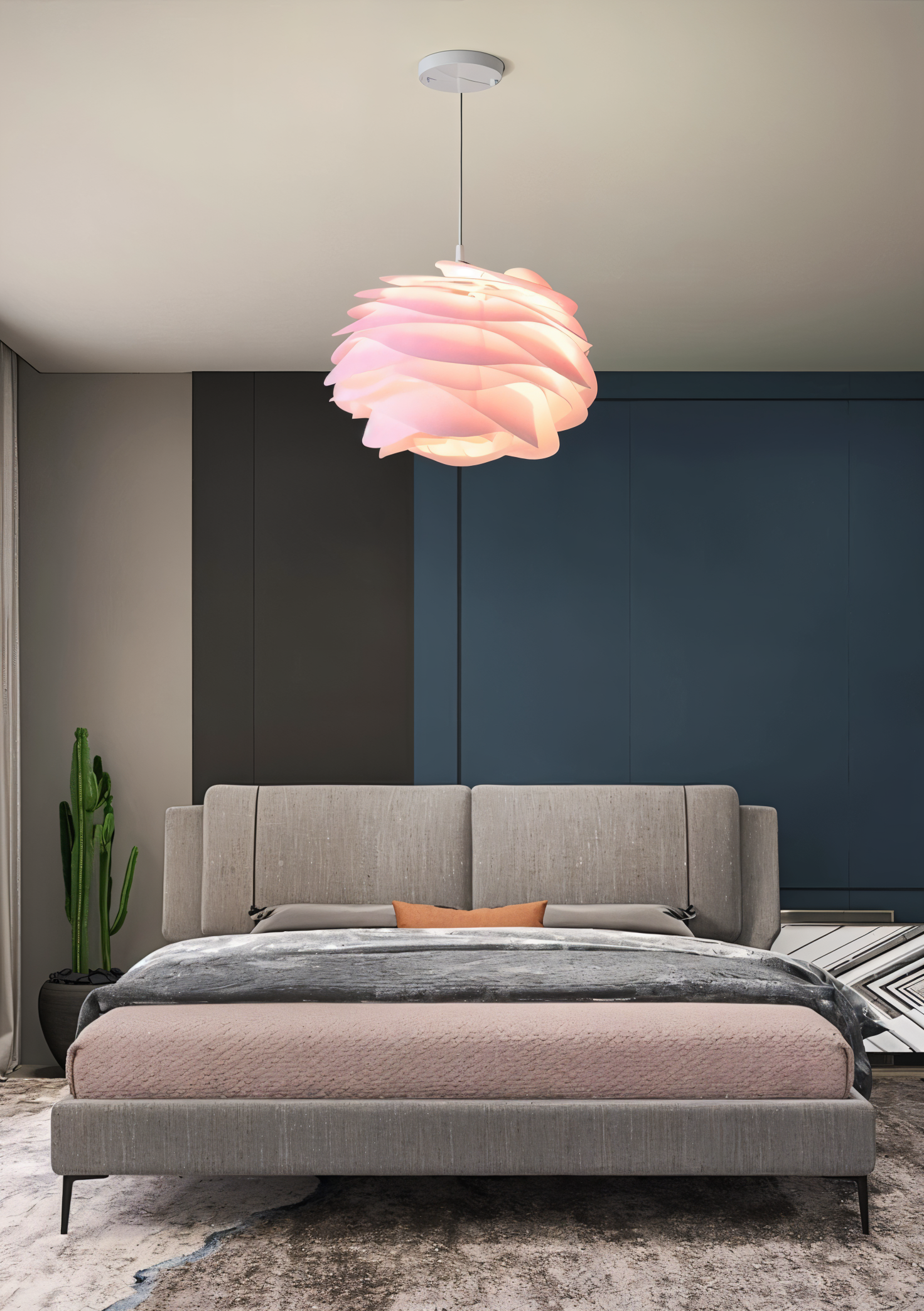 Rosy Pendellampa - Dekorativ PVC Floral LED Hänglampa för Sovrum