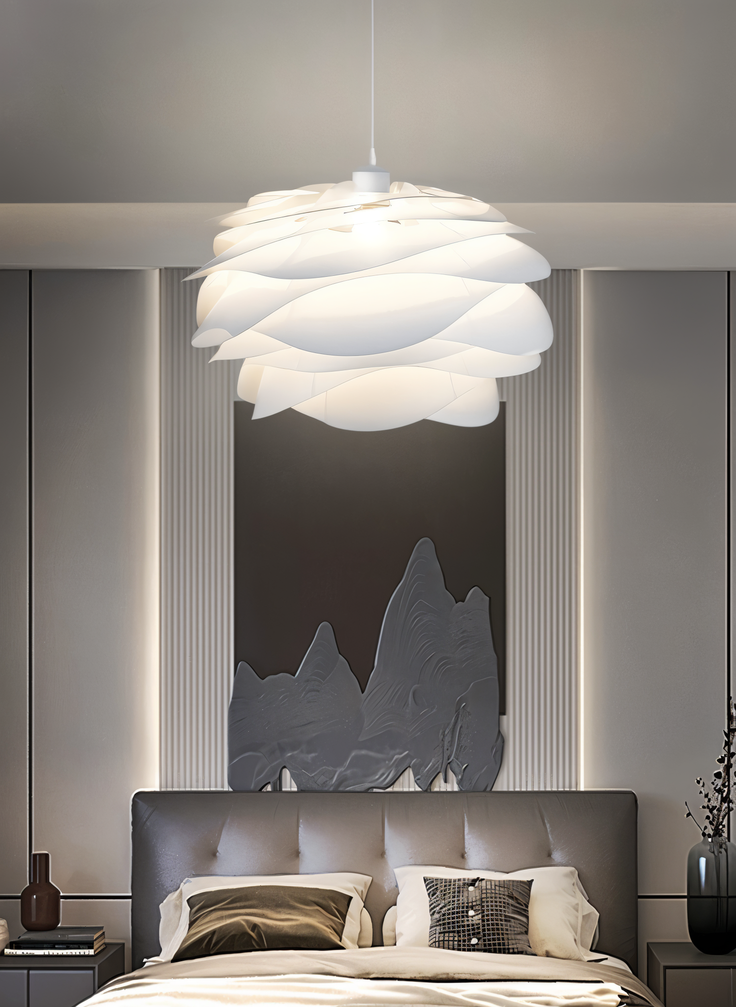 Rosy Pendellampa - Dekorativ PVC Floral LED Hänglampa för Sovrum