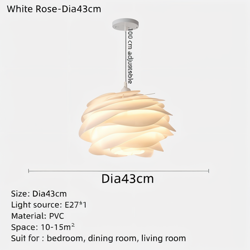 Rosy Pendellampa - Dekorativ PVC Floral LED Hänglampa för Sovrum