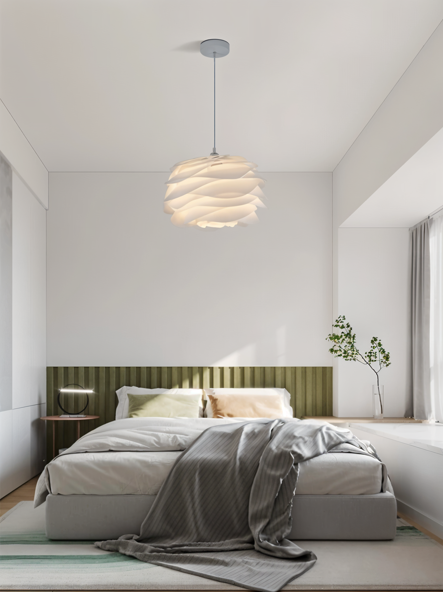 Rosy Pendellampa - Dekorativ PVC Floral LED Hänglampa för Sovrum