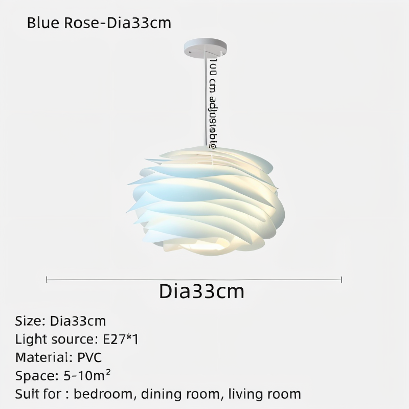 Rosy Pendellampa - Dekorativ PVC Floral LED Hänglampa för Sovrum