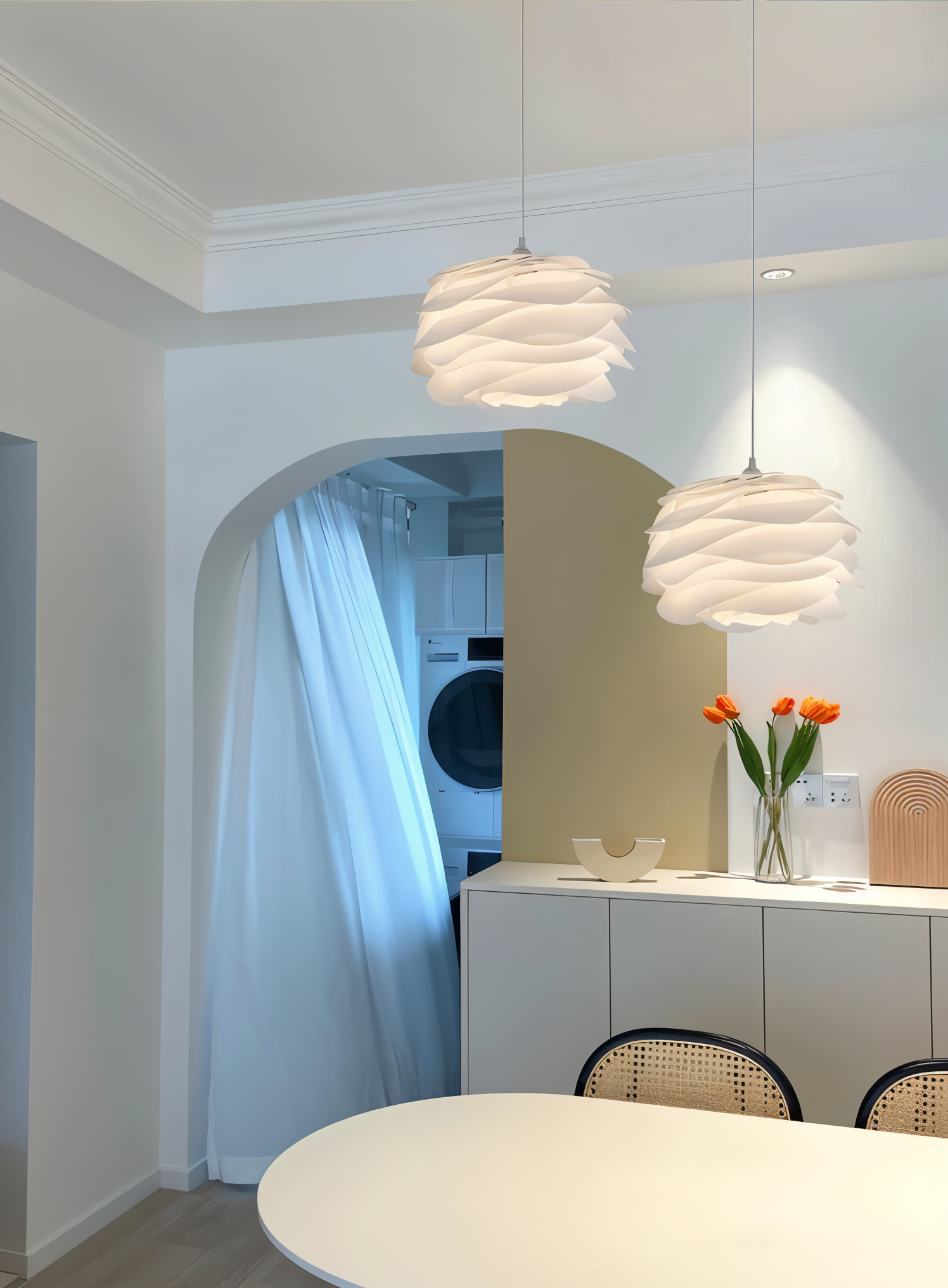 Rosy Pendellampa - Dekorativ PVC Floral LED Hänglampa för Sovrum