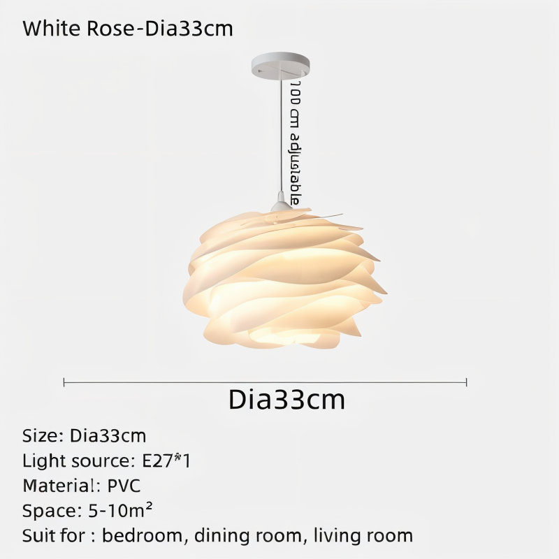 Rosy Pendellampa - Dekorativ PVC Floral LED Hänglampa för Sovrum