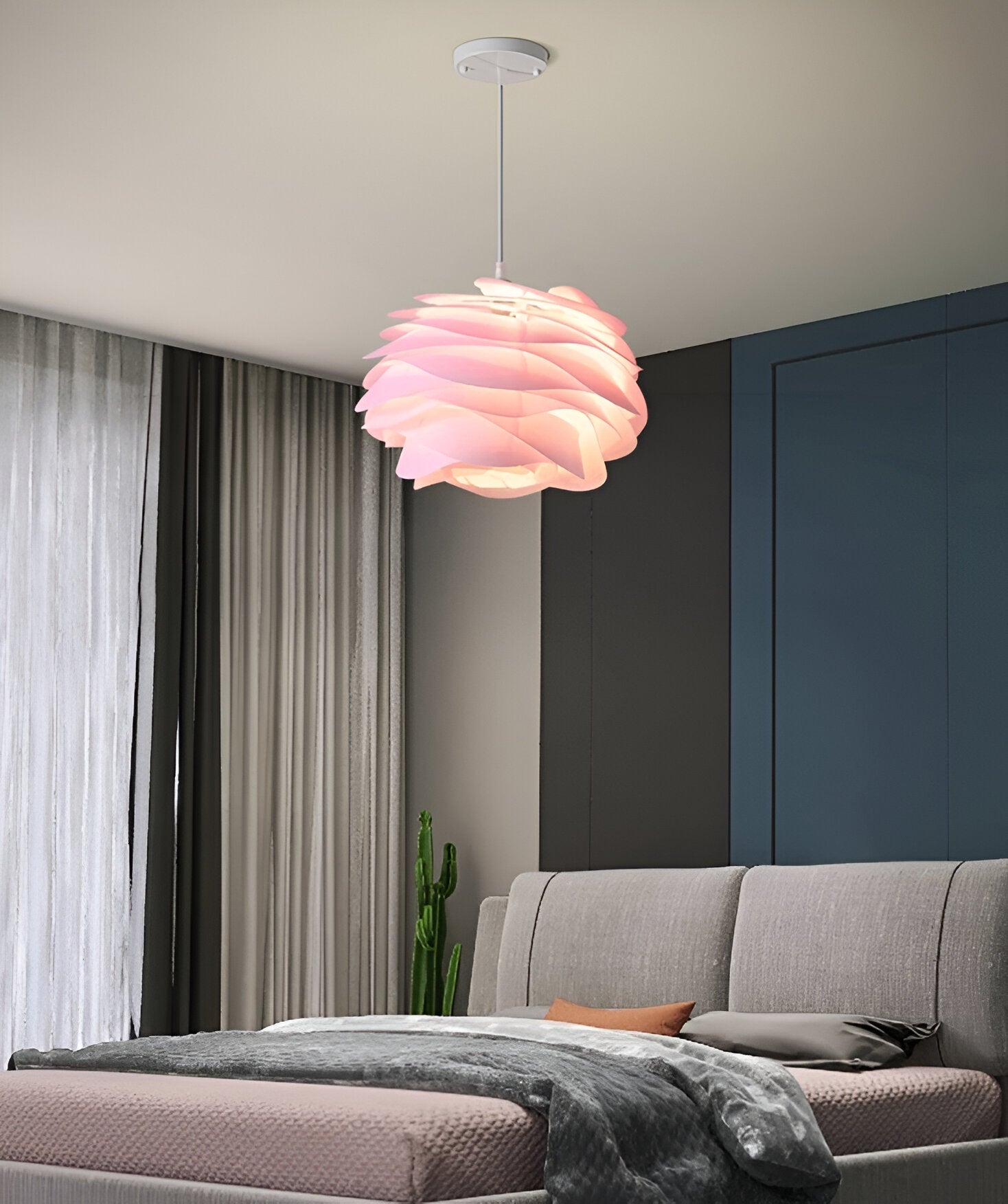 Rosy Pendellampa - Dekorativ PVC Floral LED Hänglampa för Sovrum
