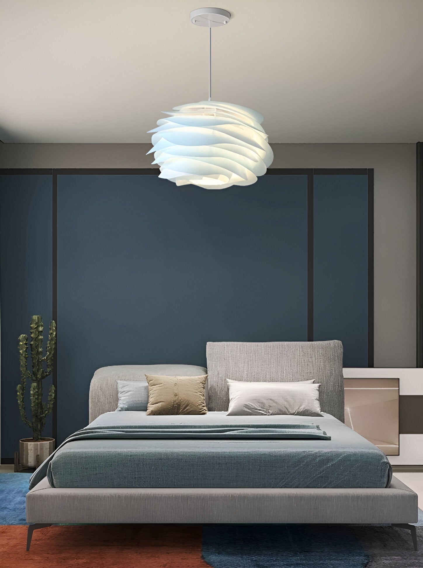 Rosy Pendellampa - Dekorativ PVC Floral LED Hänglampa för Sovrum