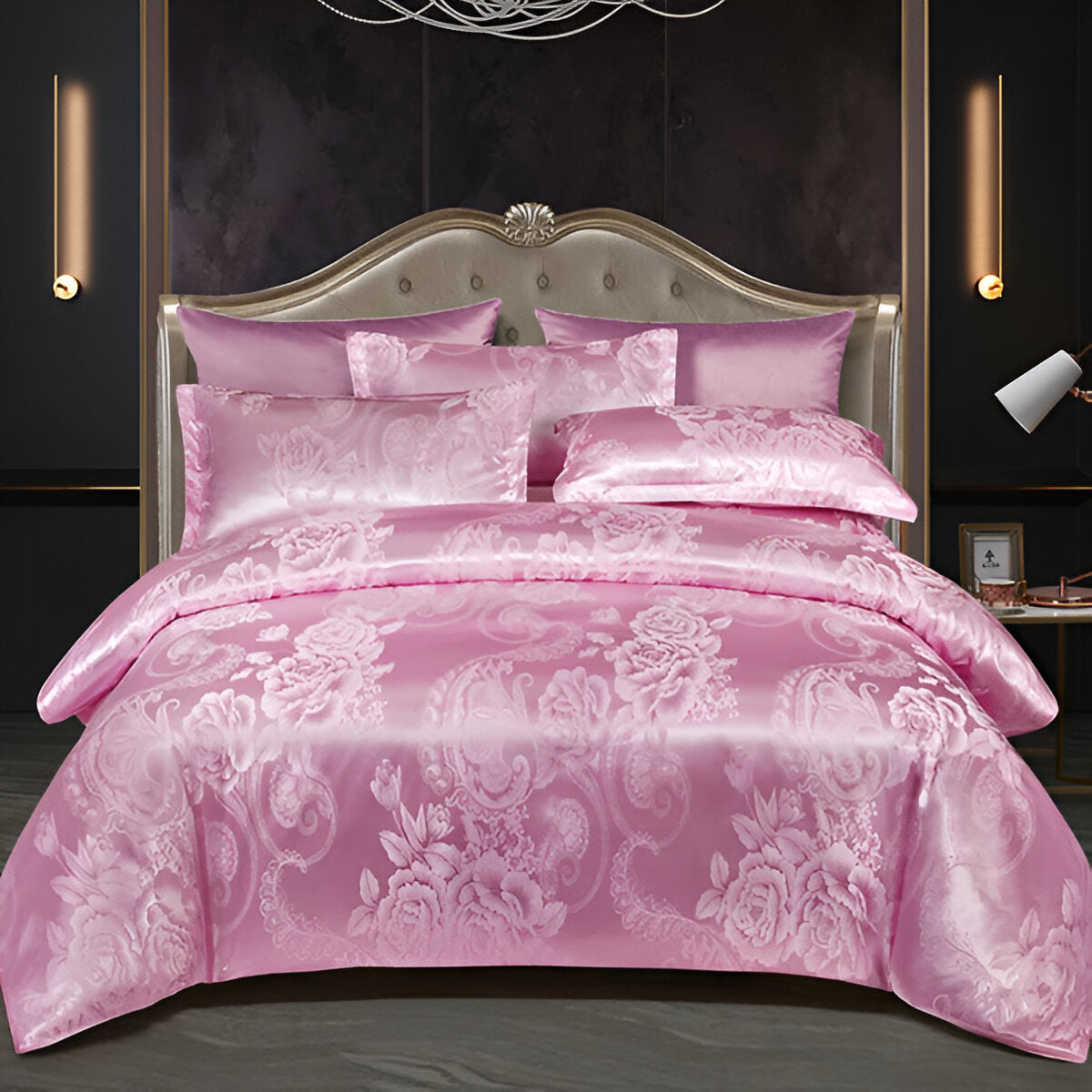 Satin Splendor Duntäcke - Påslakan Satin - Premium Jacquard Sängkläder - Europeiskt Sängklädeset