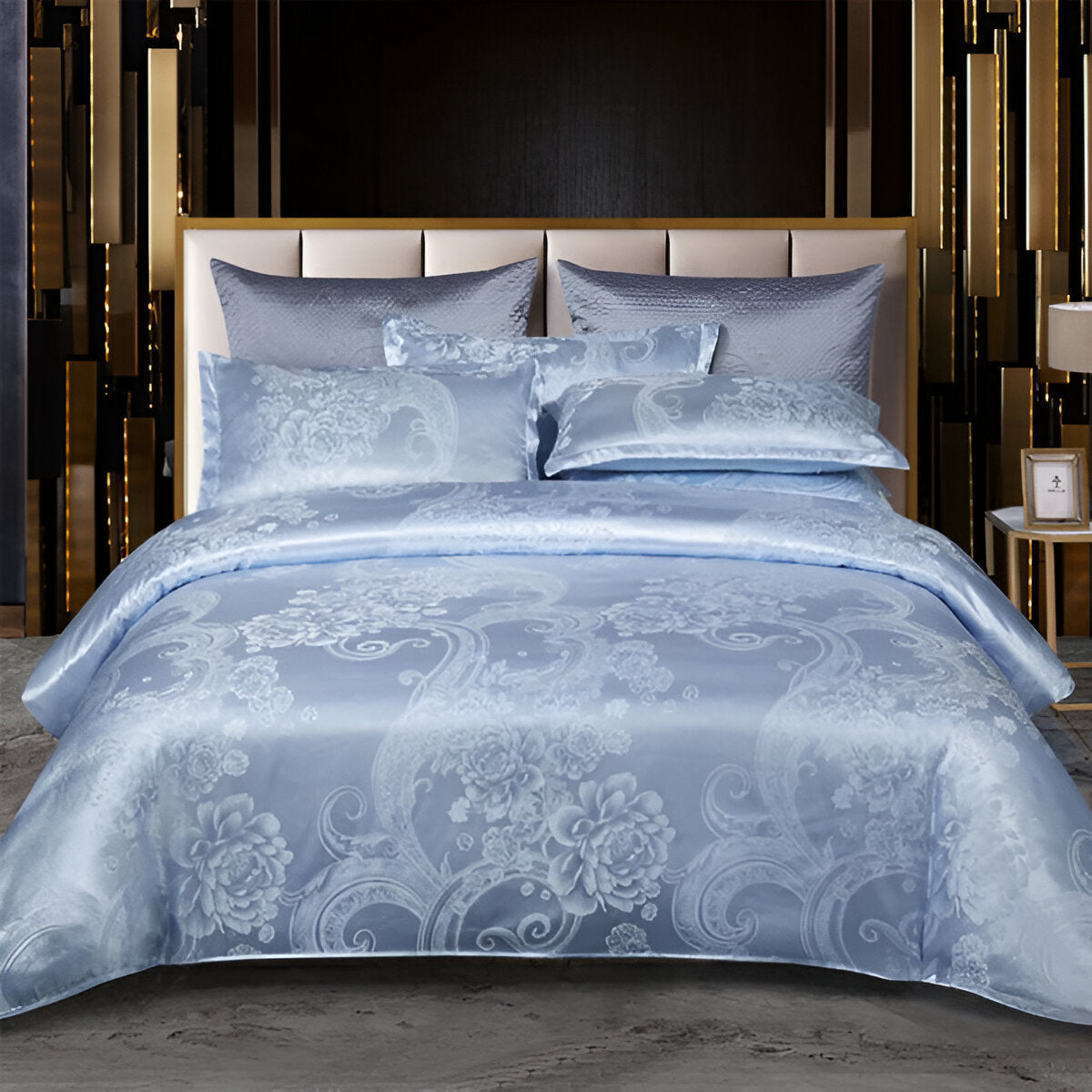 Satin Splendor Duntäcke - Påslakan Satin - Premium Jacquard Sängkläder - Europeiskt Sängklädeset