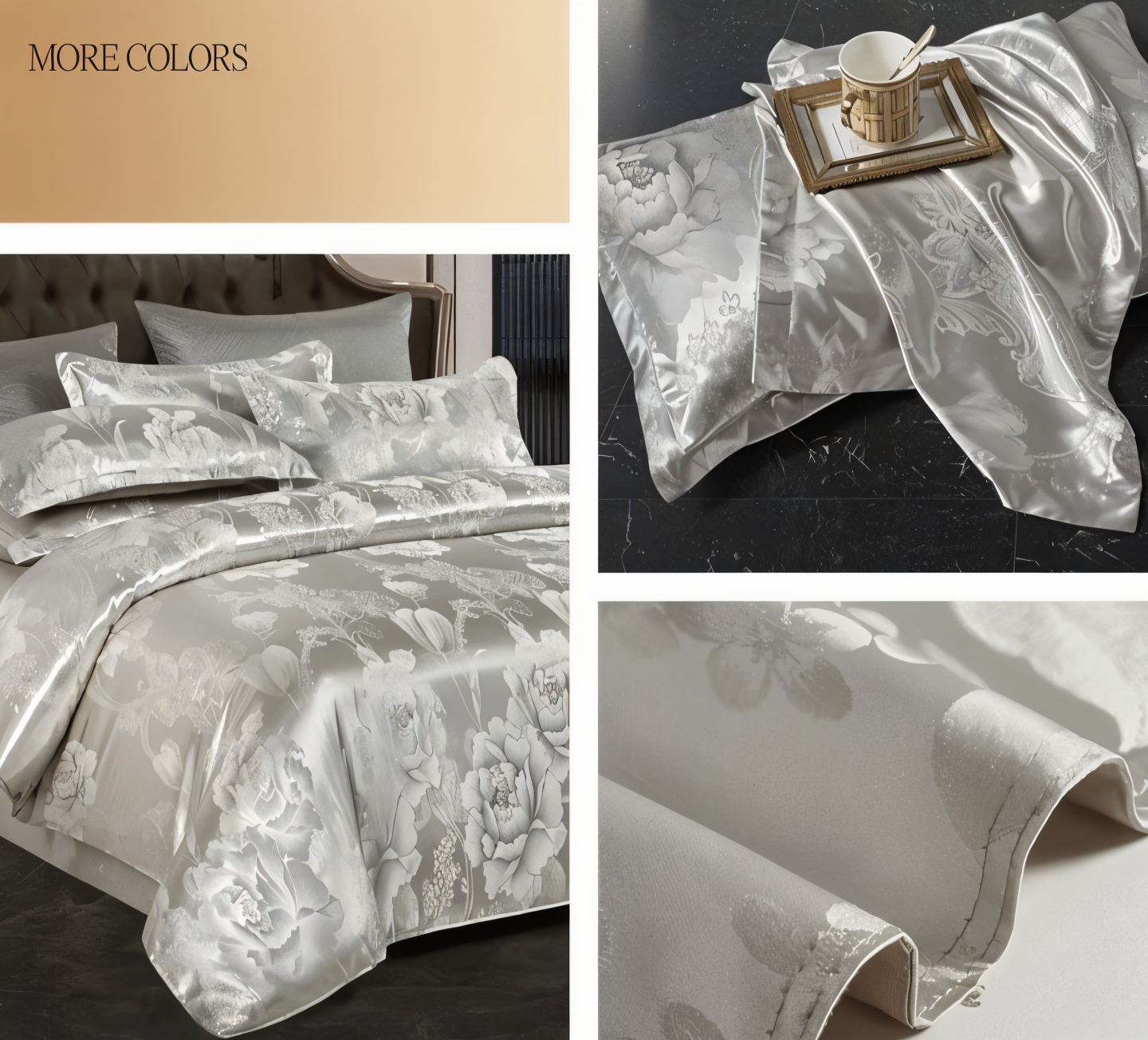 Satin Splendor Duntäcke - Påslakan Satin - Premium Jacquard Sängkläder - Europeiskt Sängklädeset