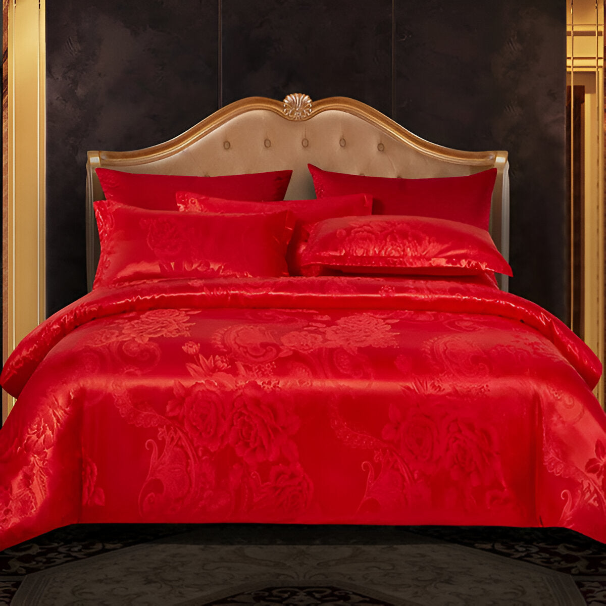 Satin Splendor Duntäcke - Påslakan Satin - Premium Jacquard Sängkläder - Europeiskt Sängklädeset