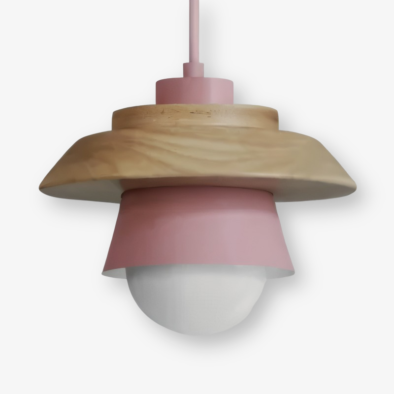 Scandi Pendellampa - Nordiskt trä & metall Macaron LED Hänglampa