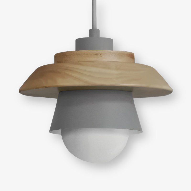 Scandi Pendellampa - Nordiskt trä & metall Macaron LED Hänglampa