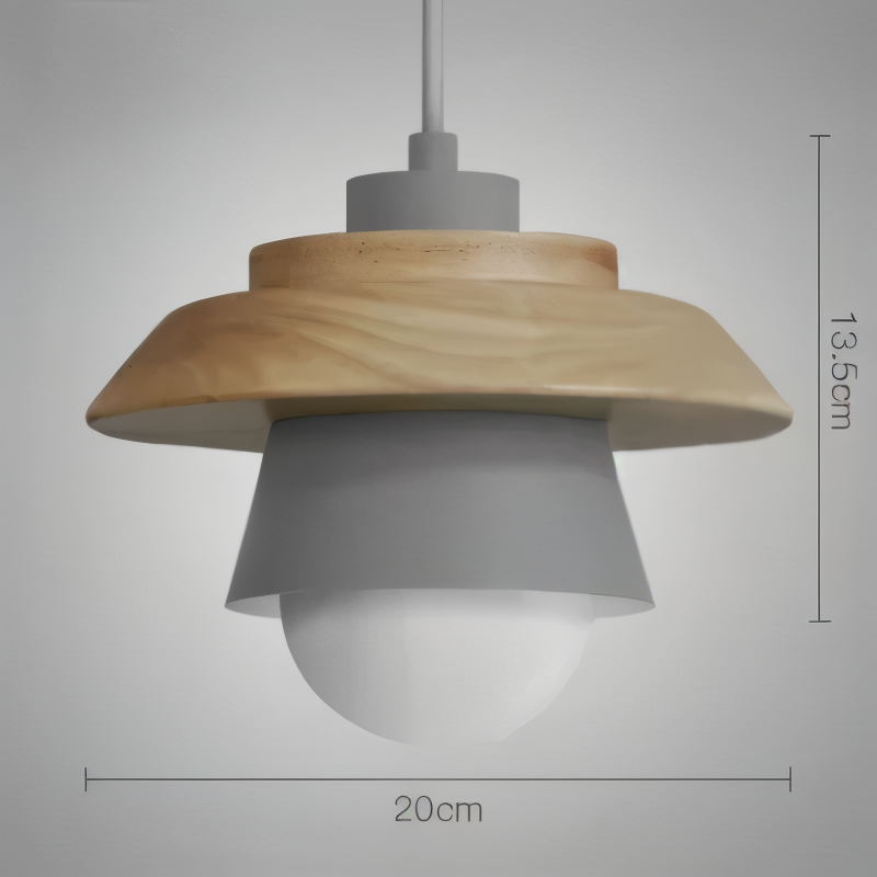 Scandi Pendellampa - Nordiskt trä & metall Macaron LED Hänglampa