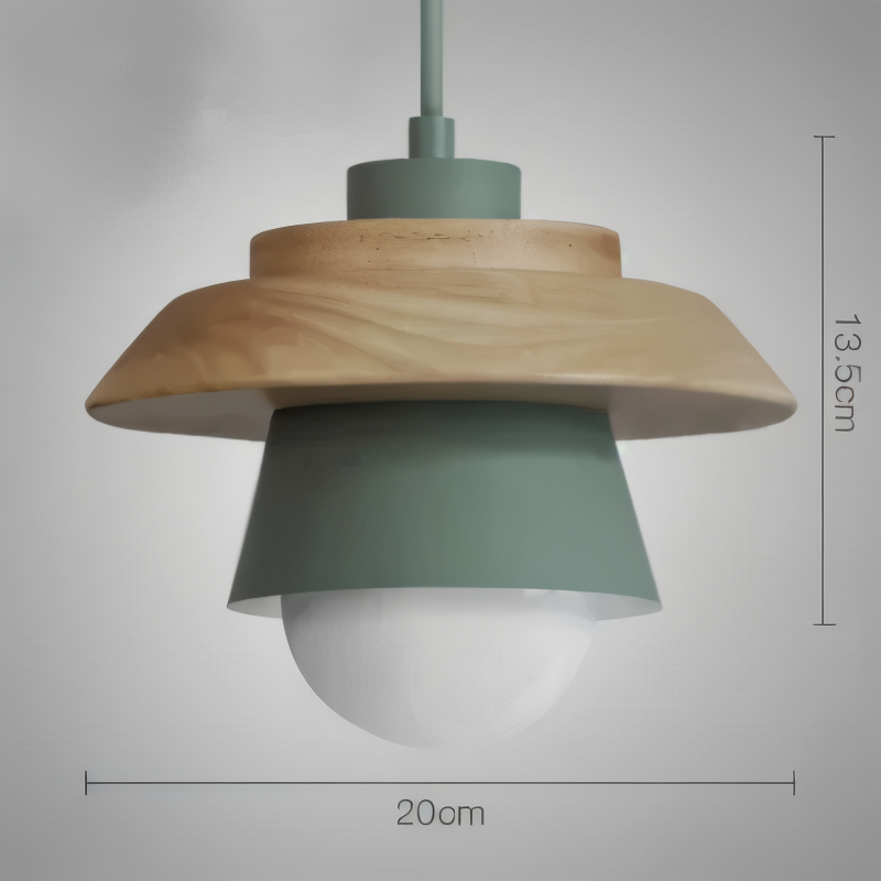 Scandi Pendellampa - Nordiskt trä & metall Macaron LED Hänglampa
